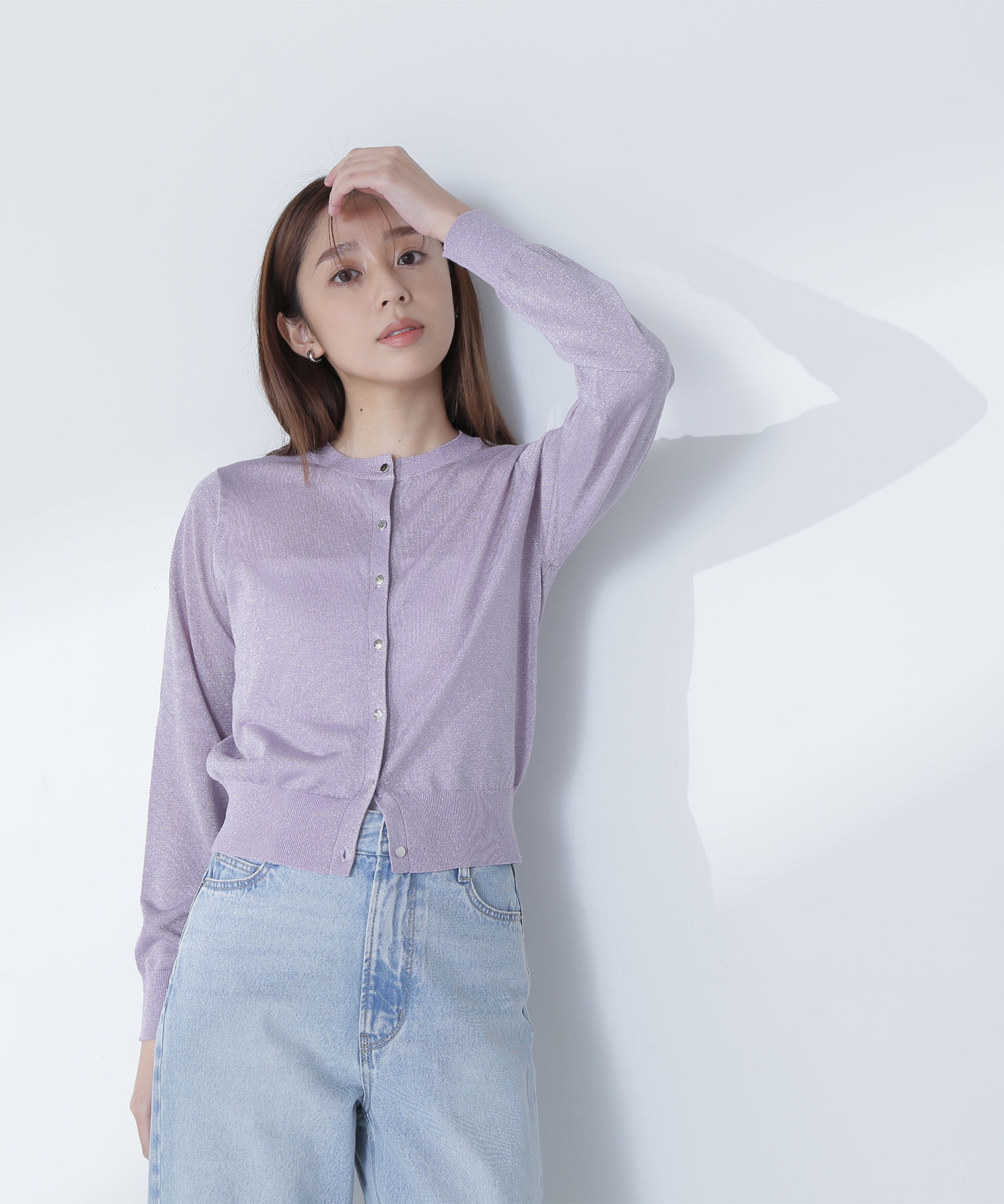  「ラメシアーベーシックカーディガン」|ニット・セーター|