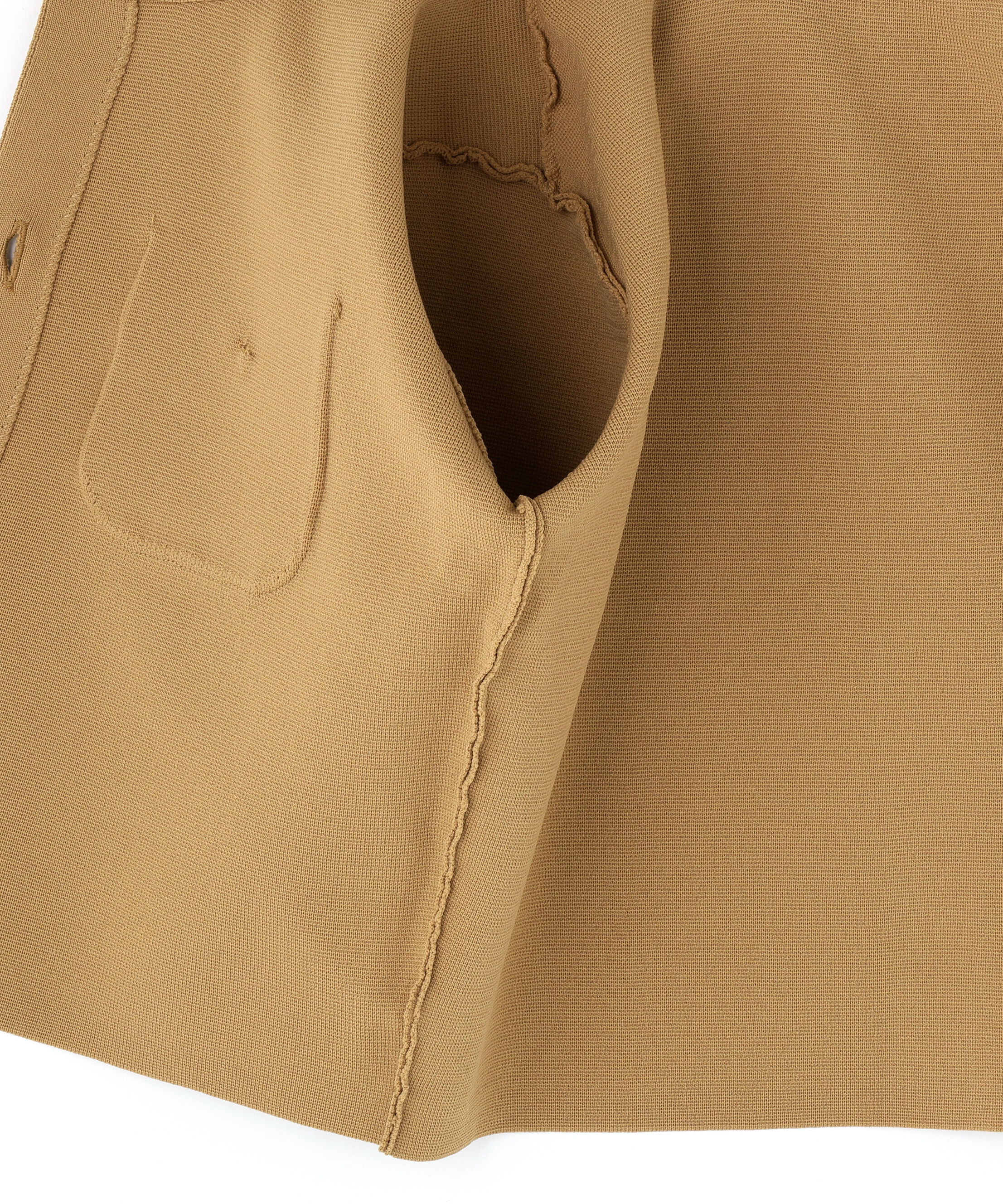  「エンブレムボタンニットジャケット半袖」|ニット・セーター|