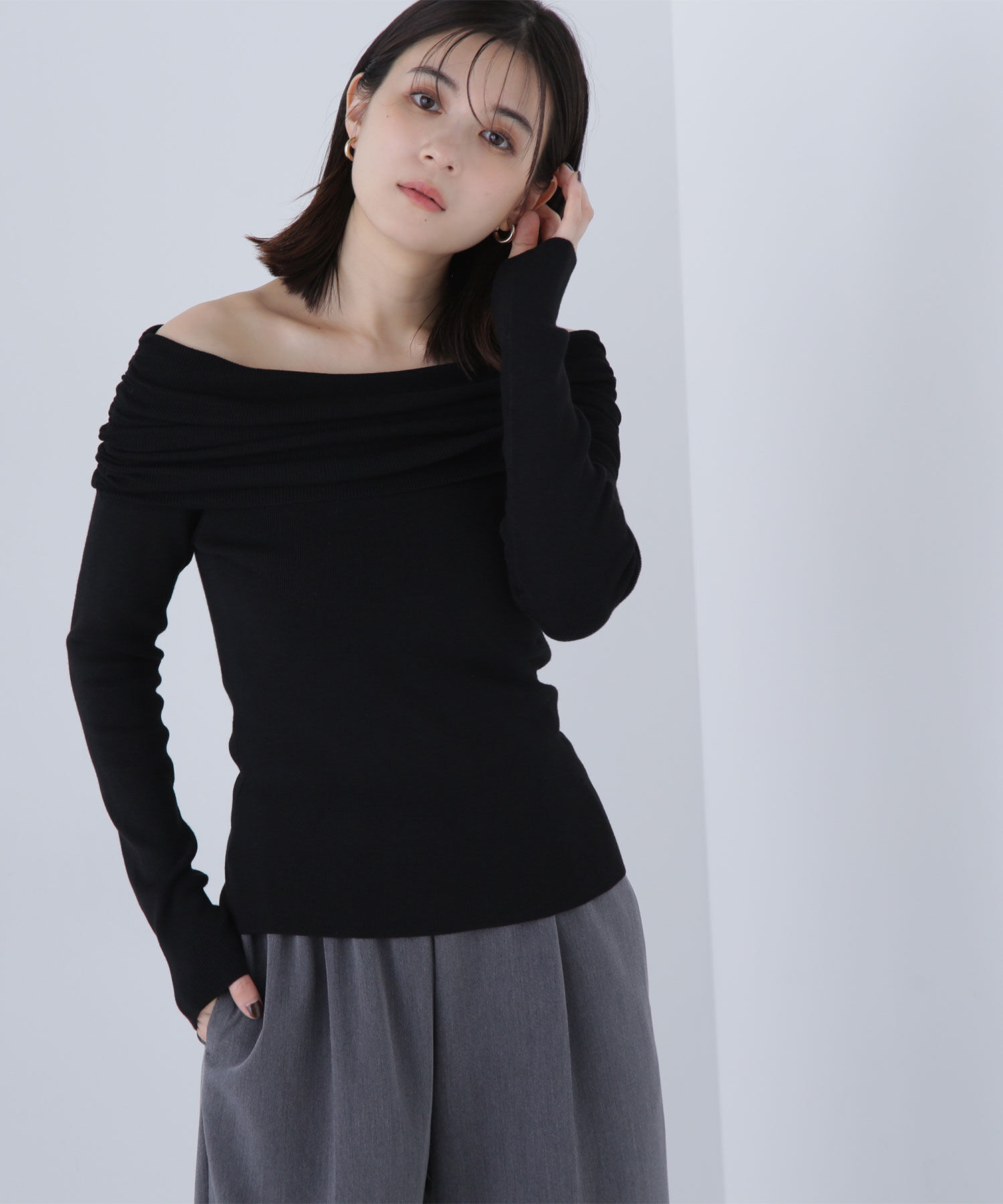  「オフショルコンパクトニット」|ニット・セーター|