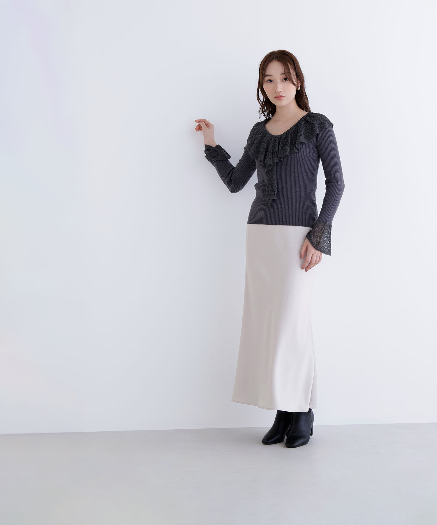  「レーストリムリブニット」|ニット・セーター|