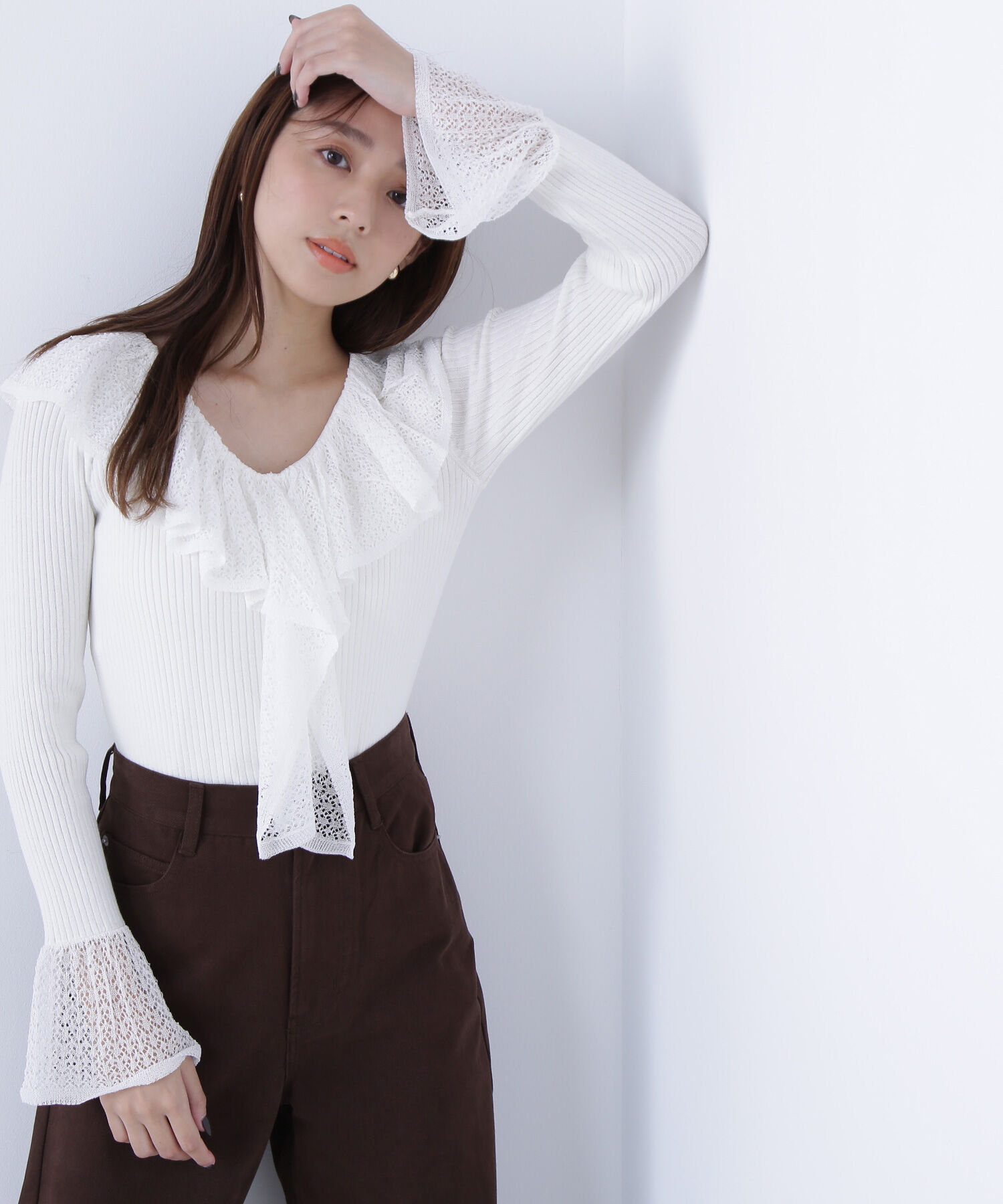  「レーストリムリブニット」|ニット・セーター|