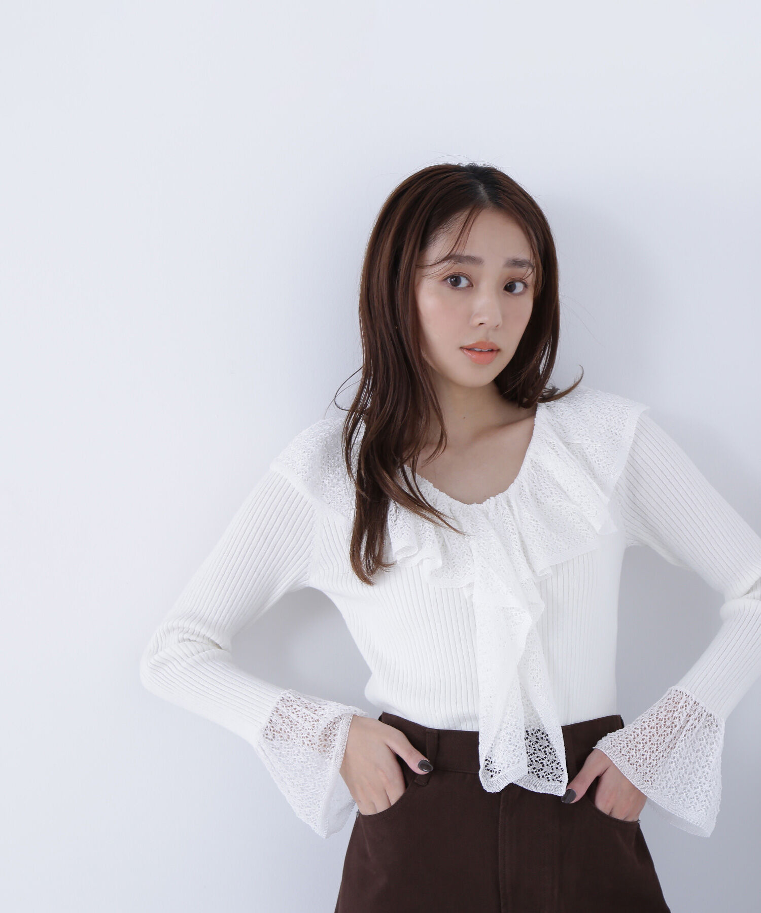  「レーストリムリブニット」|ニット・セーター|