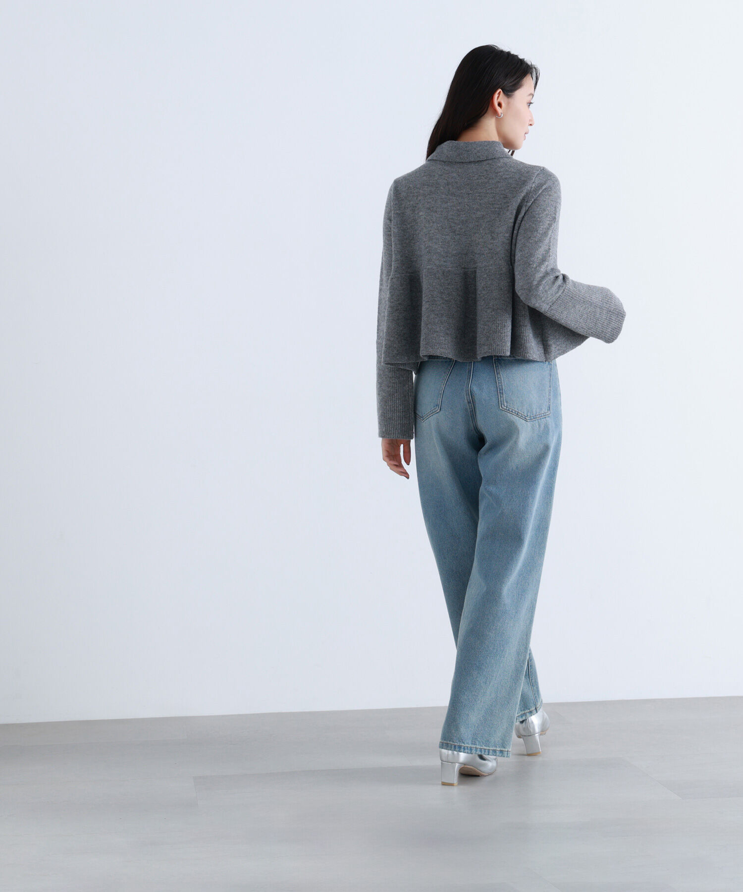  「襟付きペプラムニット」|ニット・セーター|