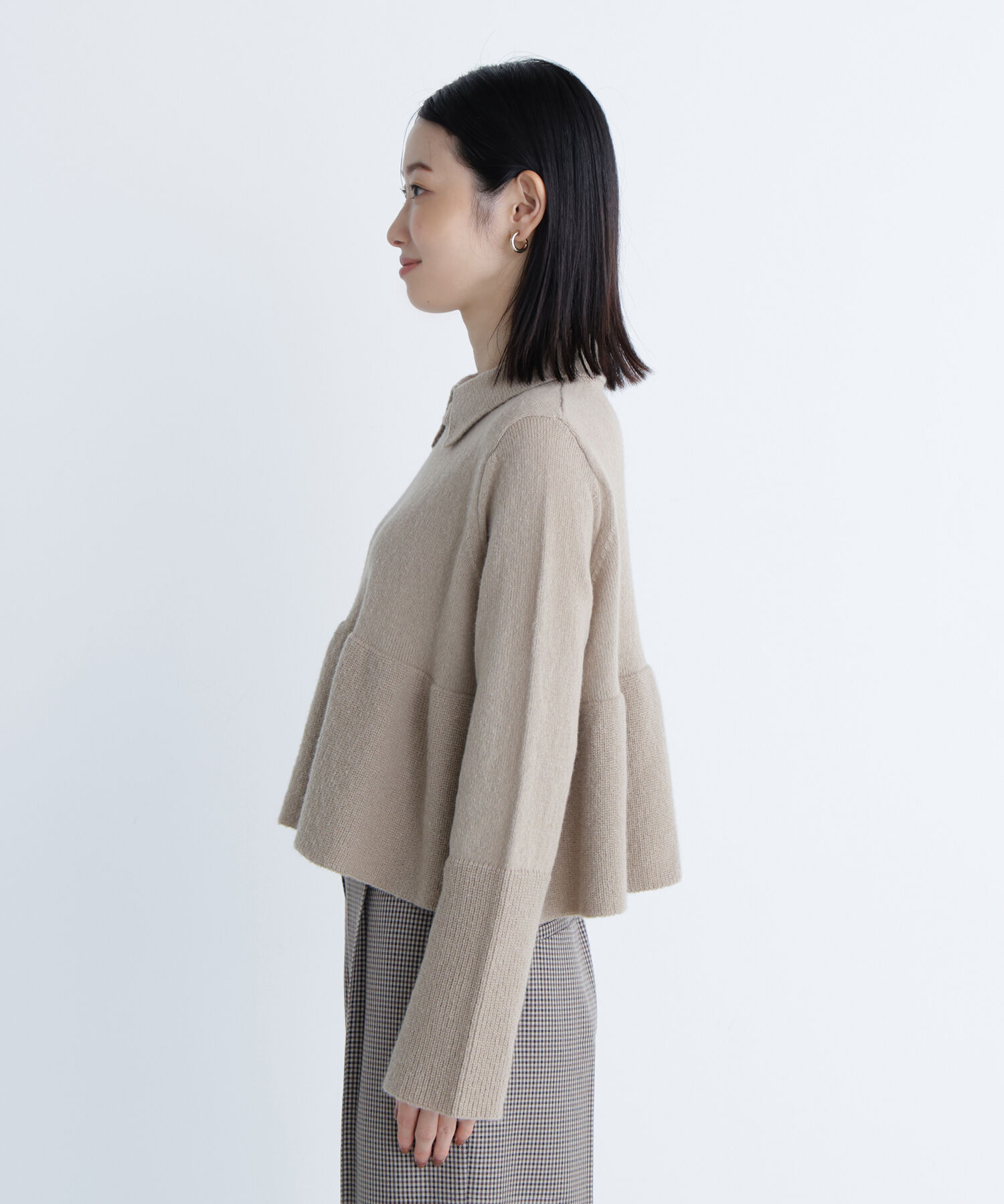  「襟付きペプラムニット」|ニット・セーター|