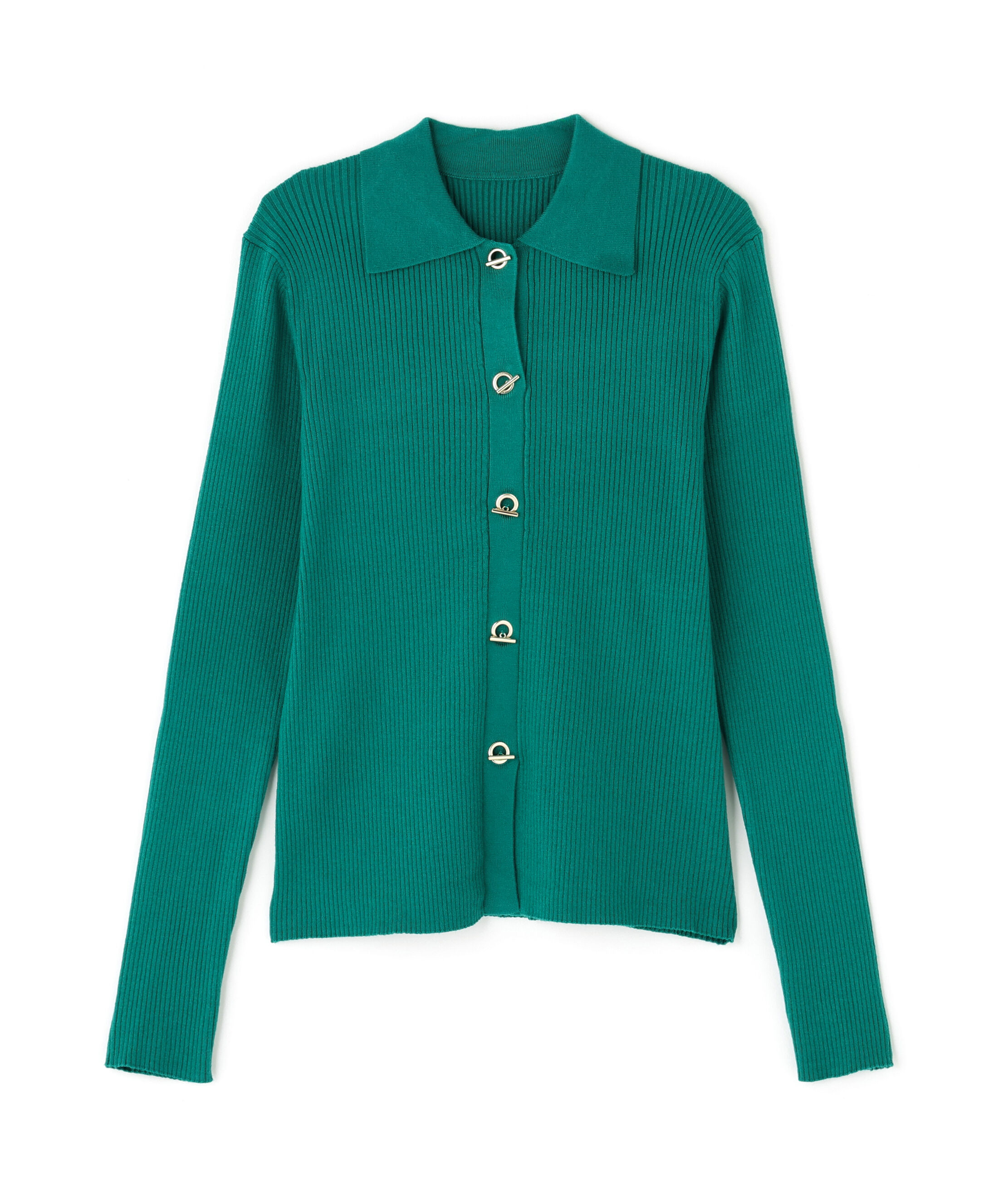  「ハトメボタンポロカラーニット」|ニット・セーター|