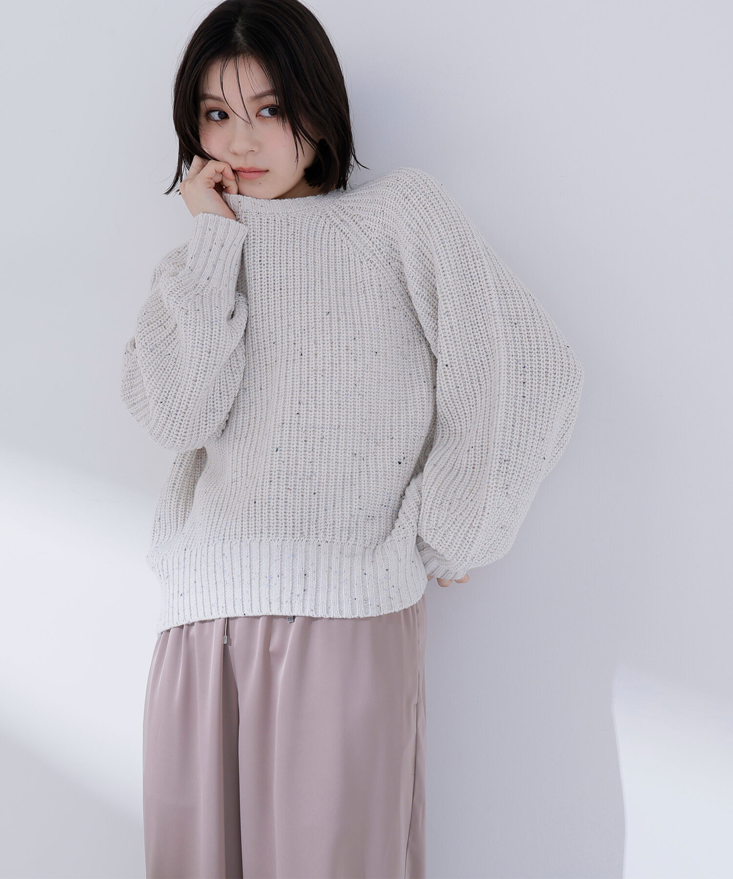  「カラーネップオーバーニット」|ニット・セーター|