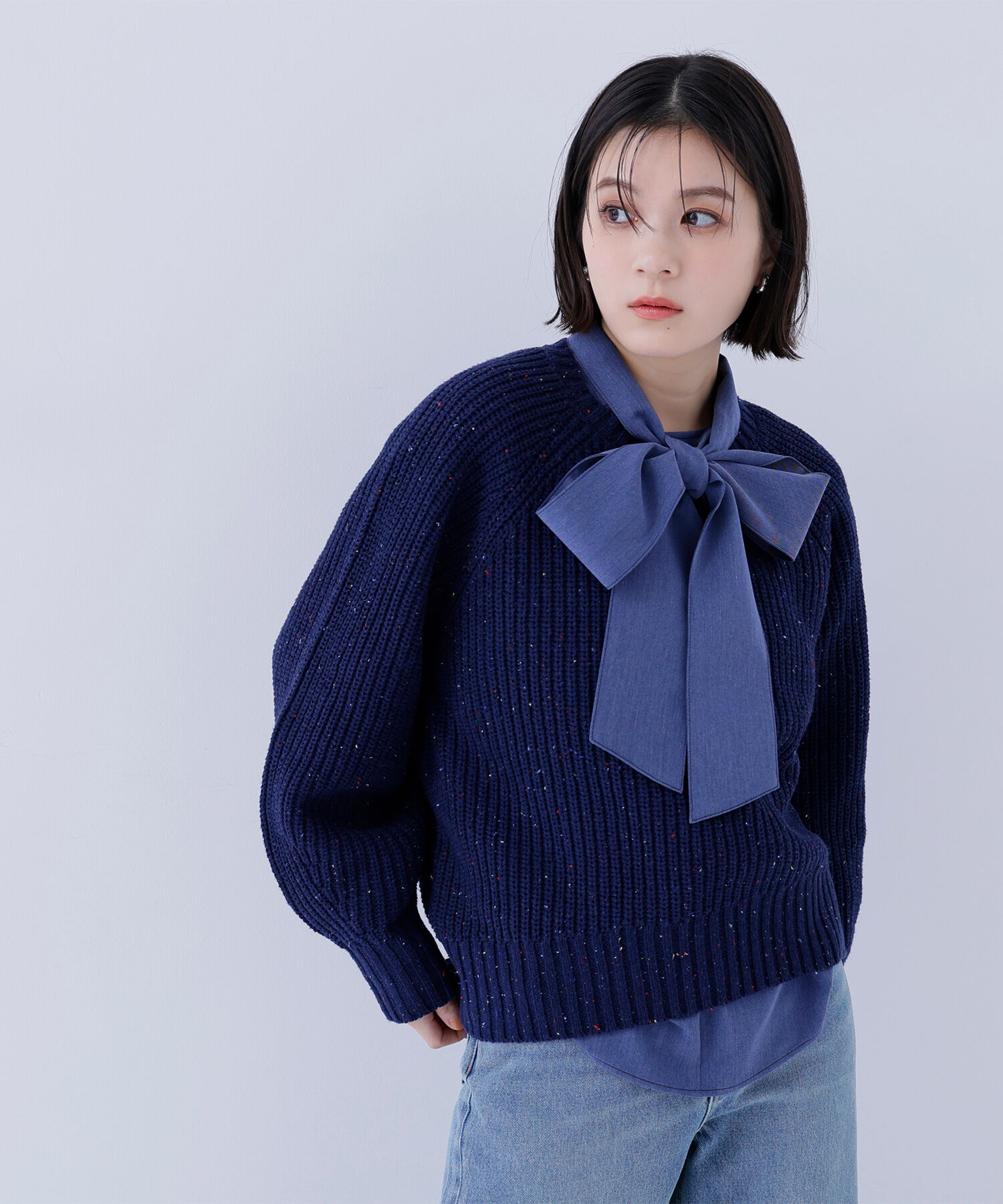  「カラーネップオーバーニット」|ニット・セーター|