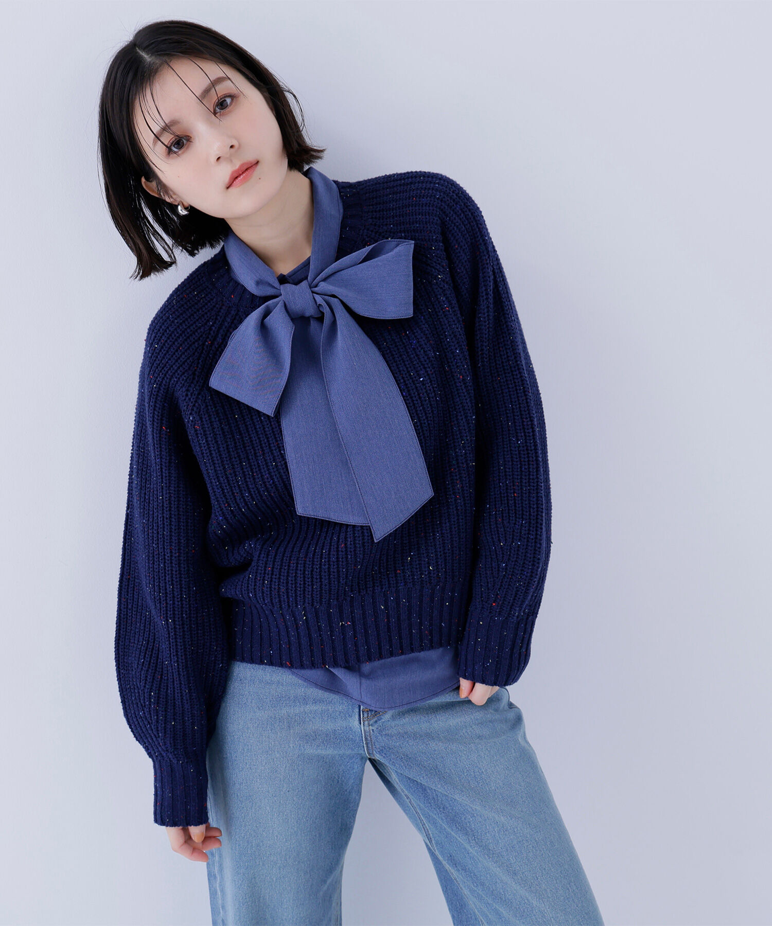  「カラーネップオーバーニット」|ニット・セーター|