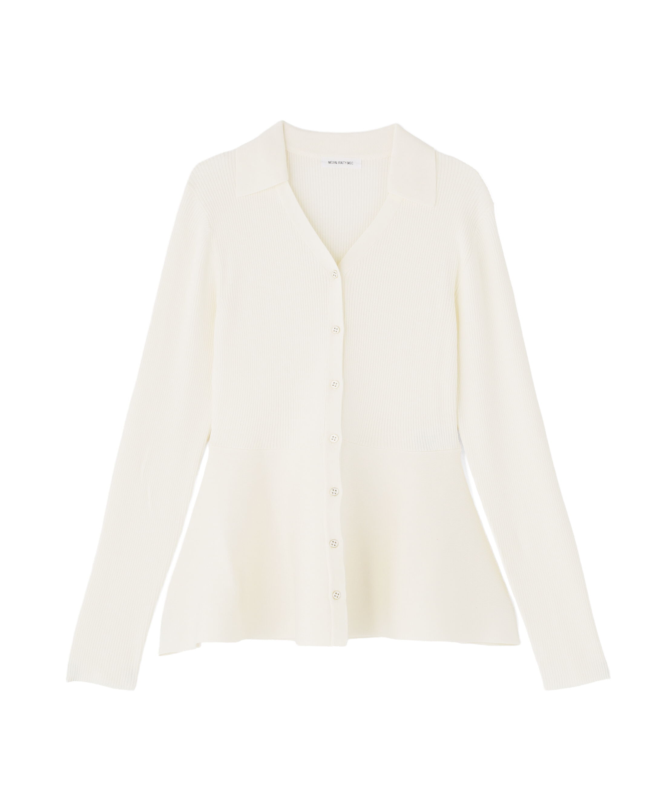  「スキッパーペプラムリブニット」|ニット・セーター|