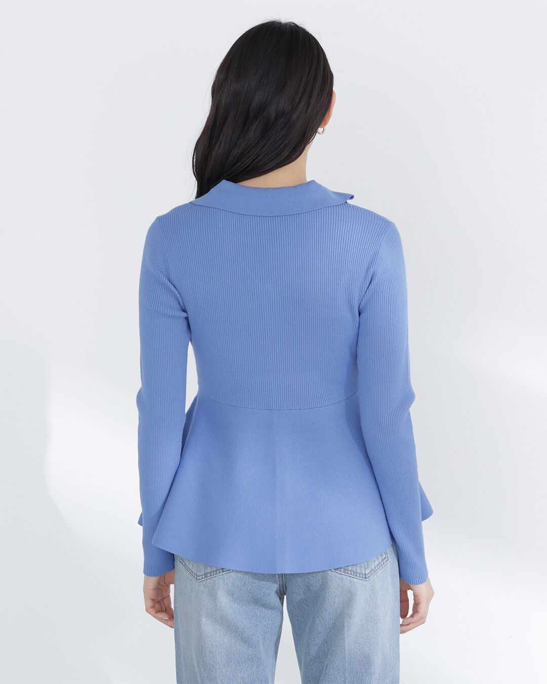  「スキッパーペプラムリブニット」|ニット・セーター|