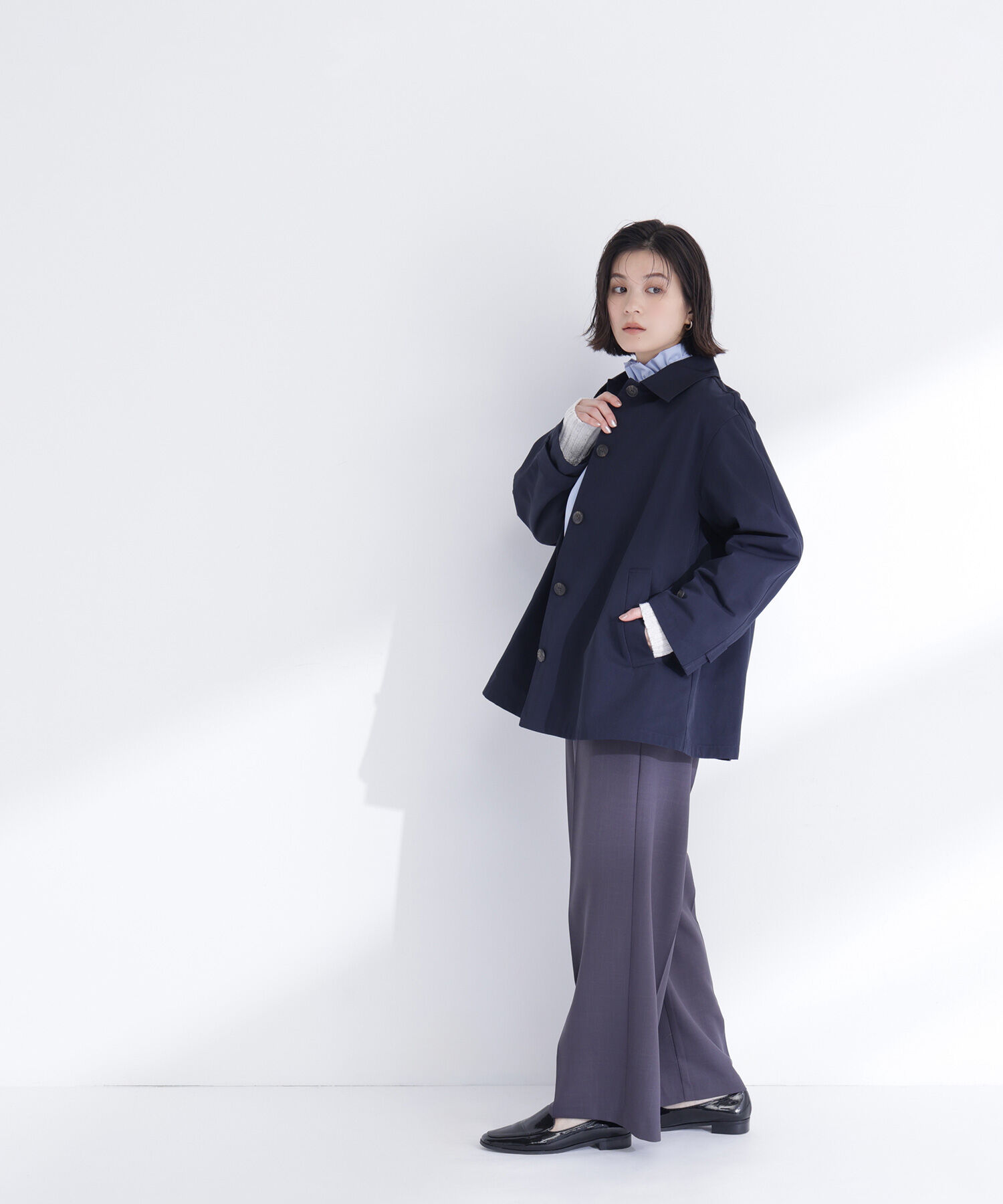  「ステンカラーハーフコート」|ブルゾン・スタジャン|