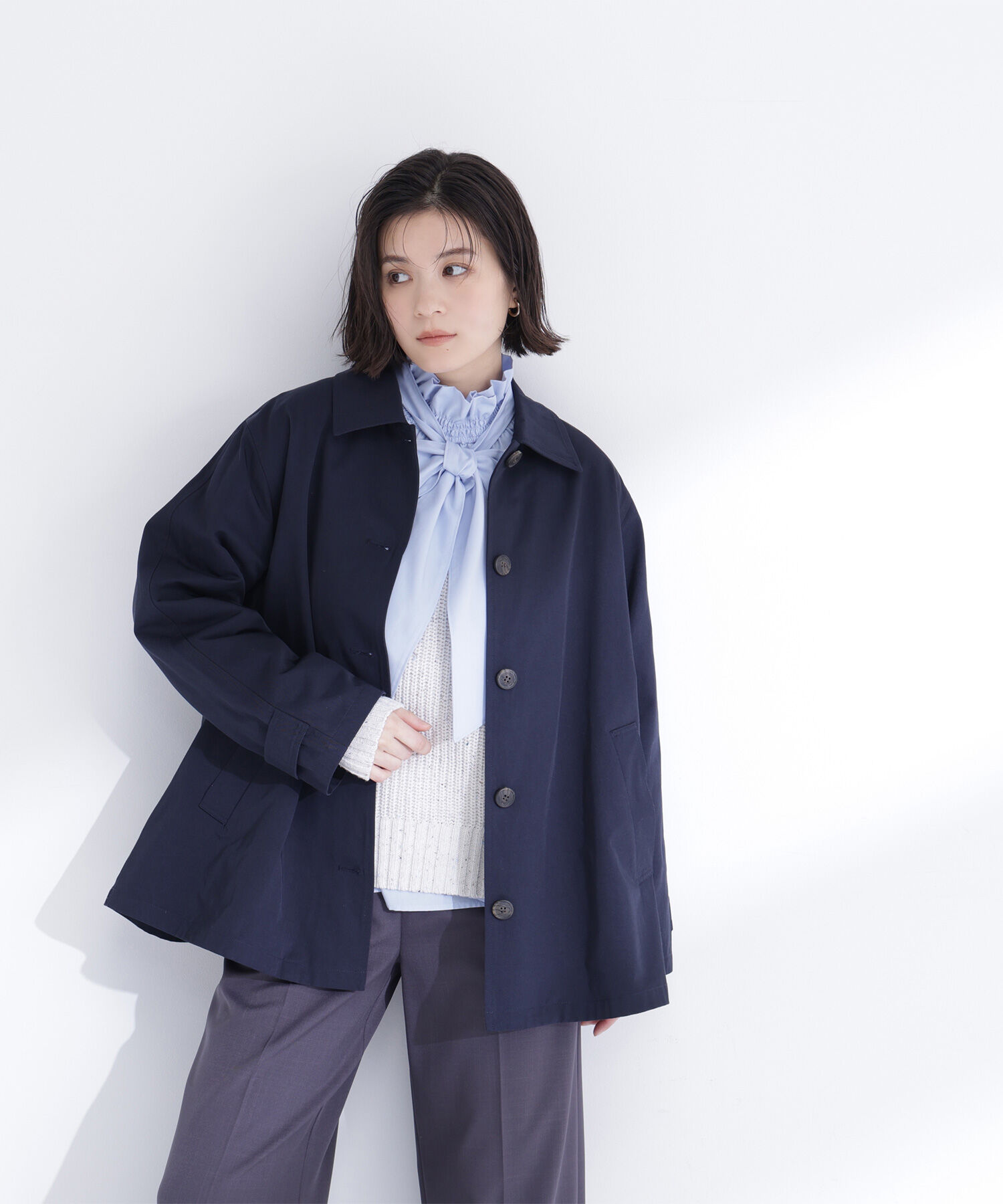  「ステンカラーハーフコート」|ブルゾン・スタジャン|