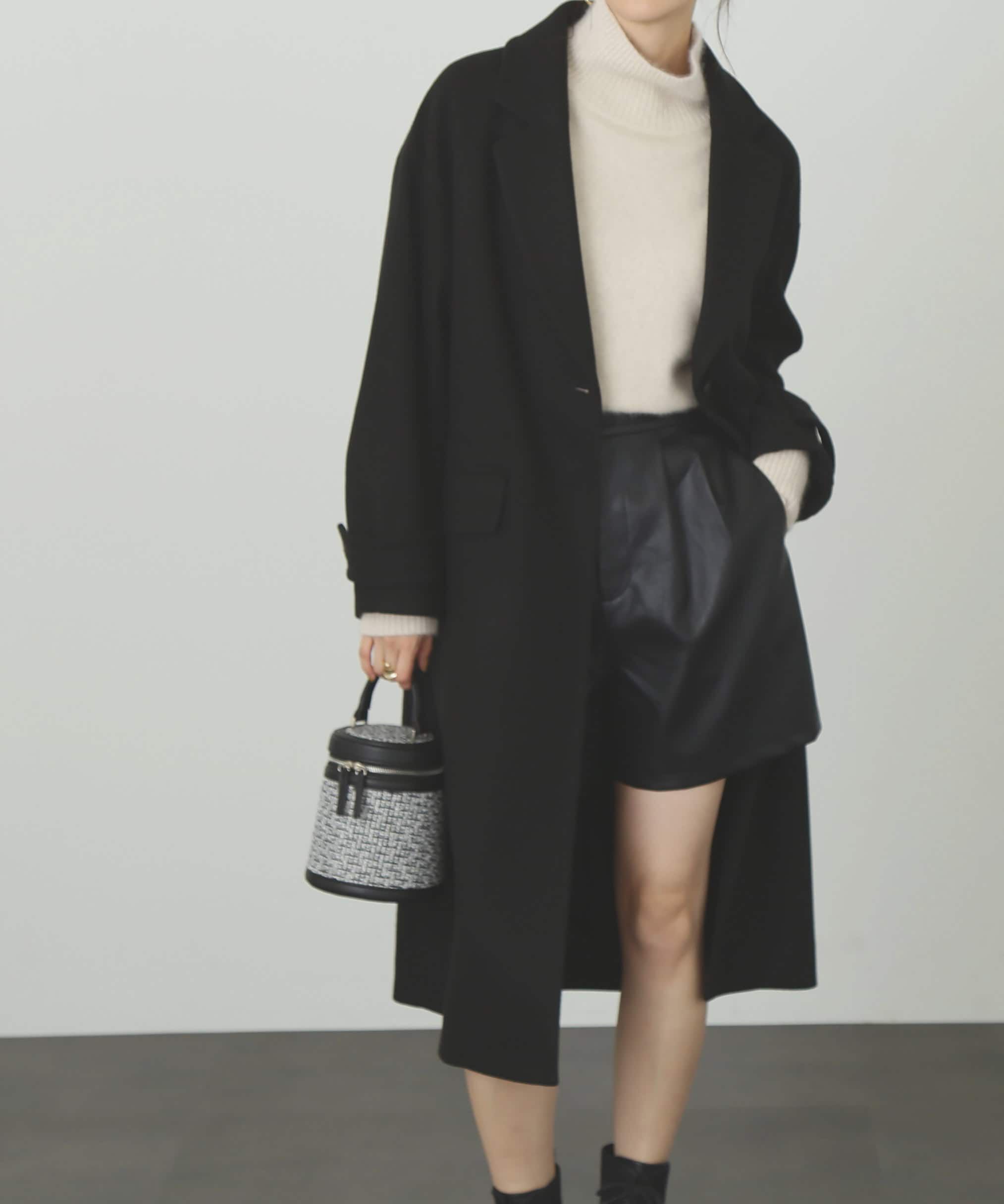  「[低身長サイズ/Sシリーズ]メルトンルーズチェスターロングコート」|その他|