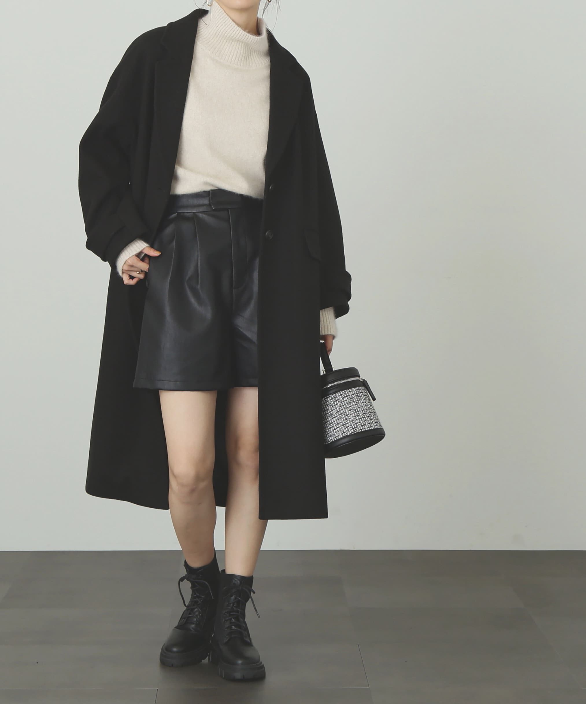  「[低身長サイズ/Sシリーズ]メルトンルーズチェスターロングコート」|その他|