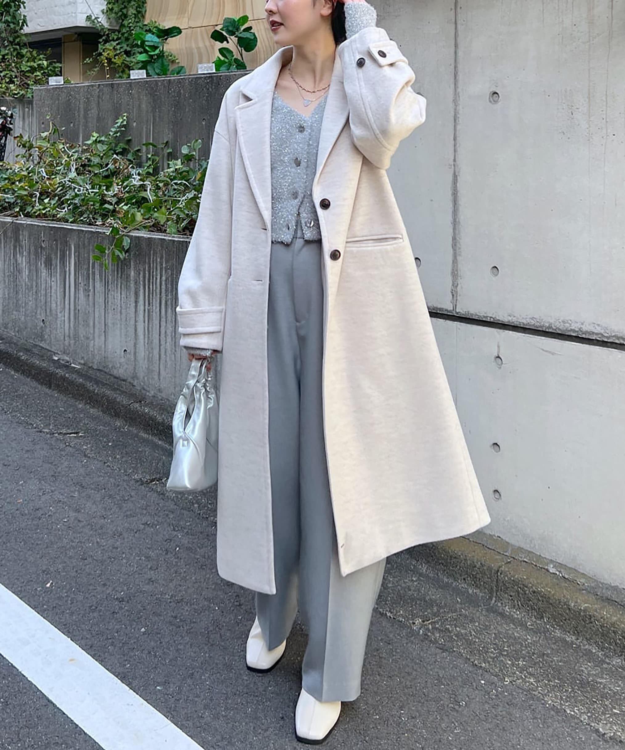  「[低身長サイズ/Sシリーズ]メルトンルーズチェスターロングコート」|その他|