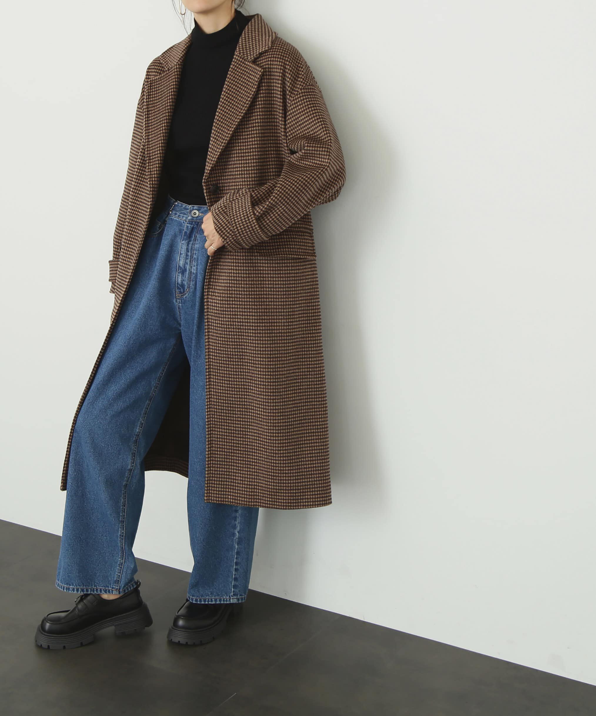  「[低身長サイズ/Sシリーズ]メルトンルーズチェスターロングコート」|その他|