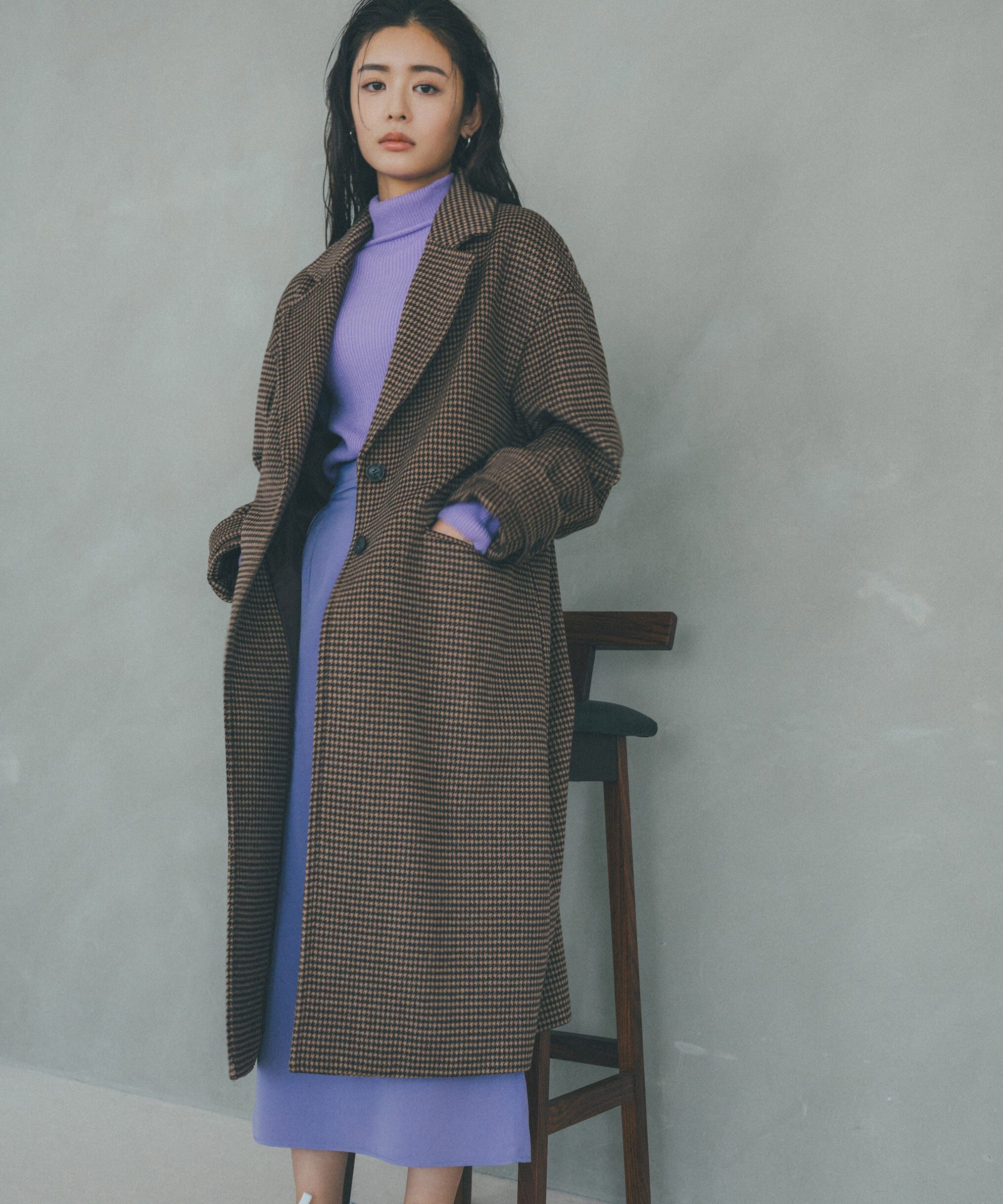  「[低身長サイズ/Sシリーズ]メルトンルーズチェスターロングコート」|その他|