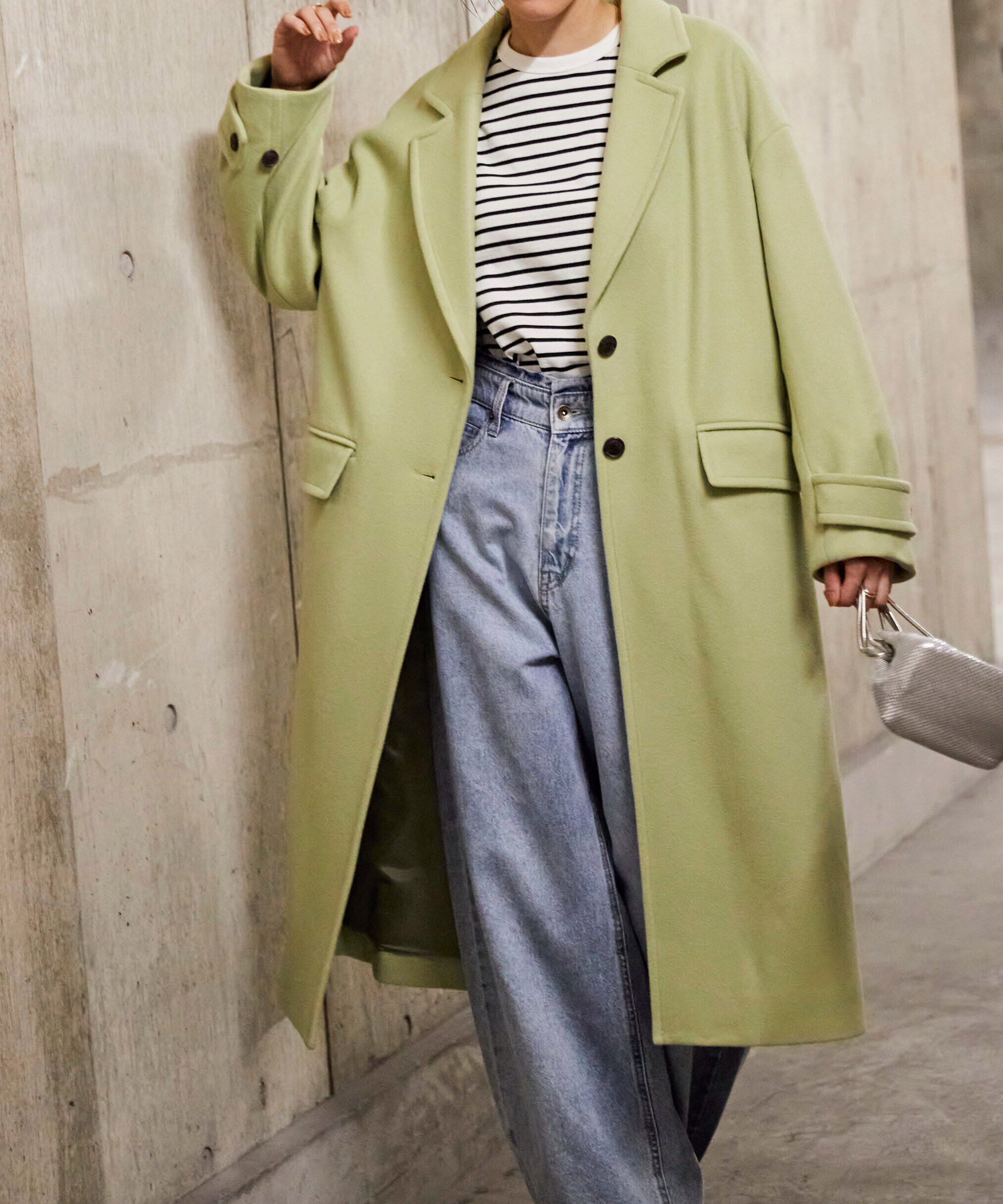  「[低身長サイズ/Sシリーズ]メルトンルーズチェスターロングコート」|その他|