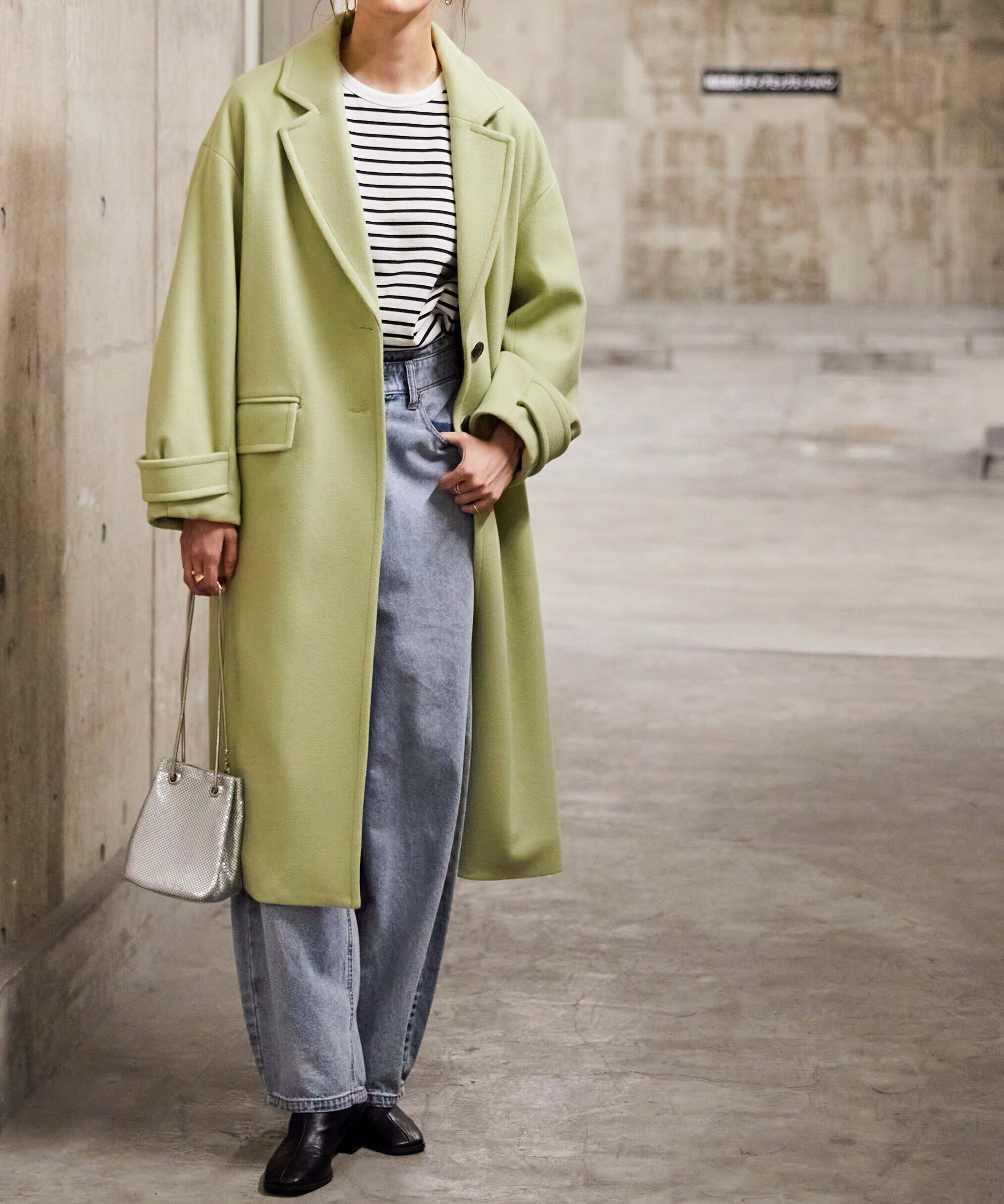  「[低身長サイズ/Sシリーズ]メルトンルーズチェスターロングコート」|その他|