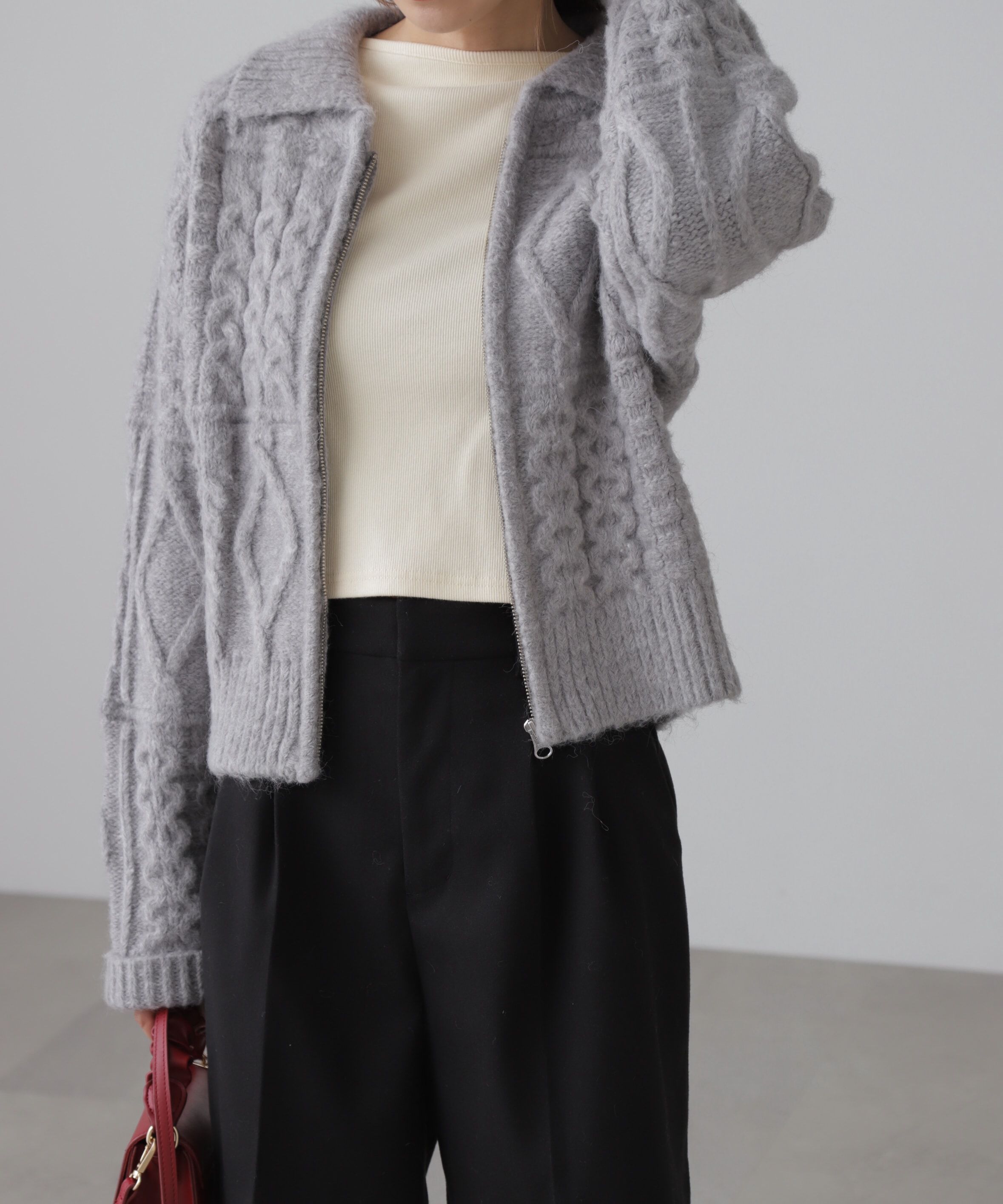  「ジャガードニットブルゾン」|ブルゾン・スタジャン|