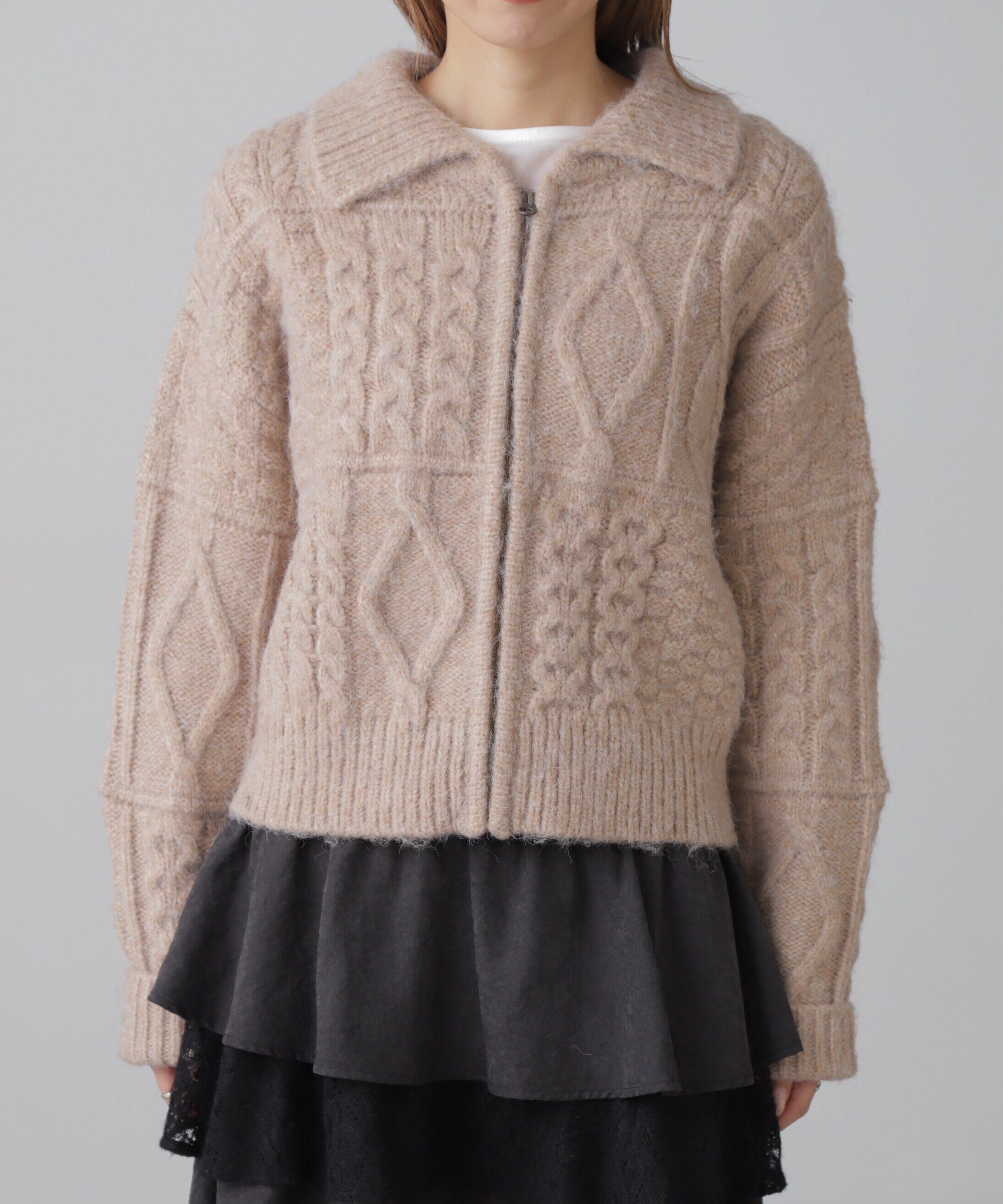  「ジャガードニットブルゾン」|ブルゾン・スタジャン|