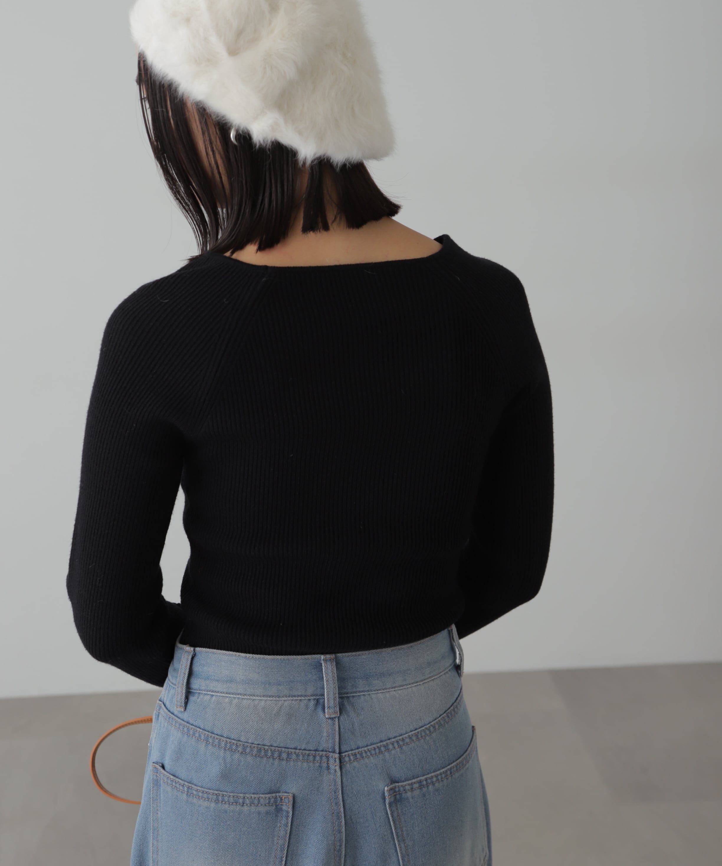  「クルーネックカッティングニット」|ニット・セーター|