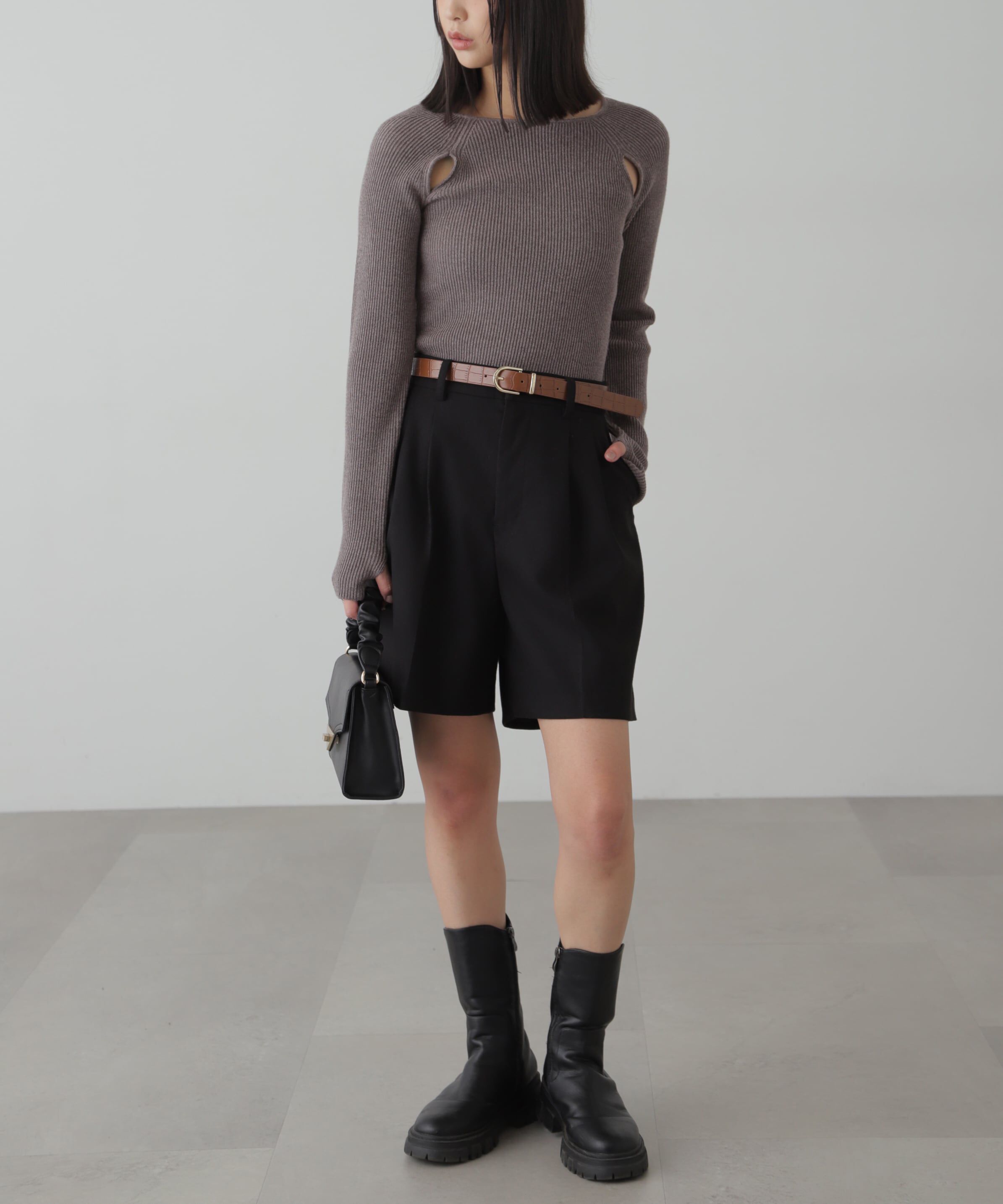  「クルーネックカッティングニット」|ニット・セーター|