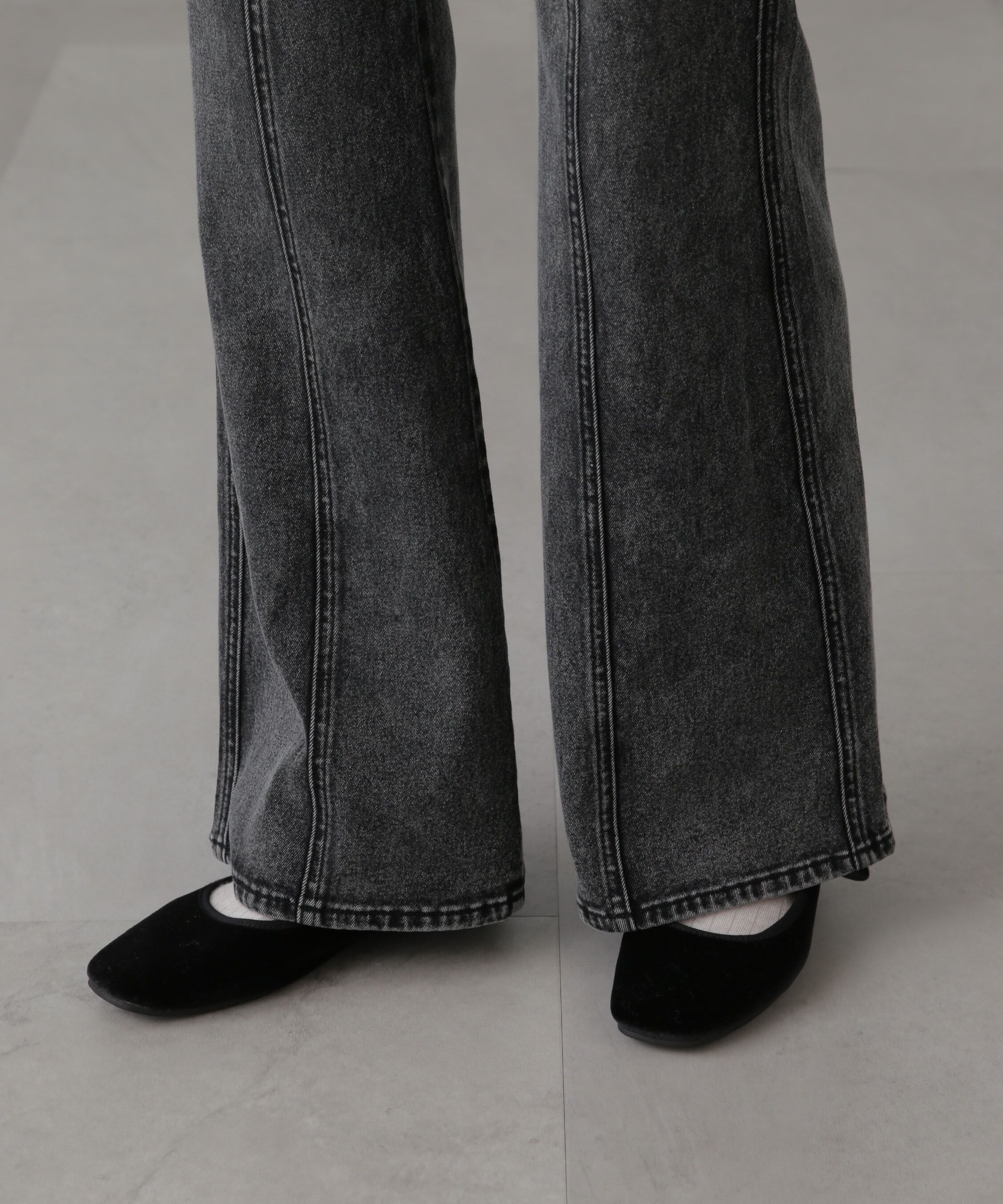  「[低身長サイズ/Sシリーズ]フロントシームフレアストレッチデニムパンツ」|その他|