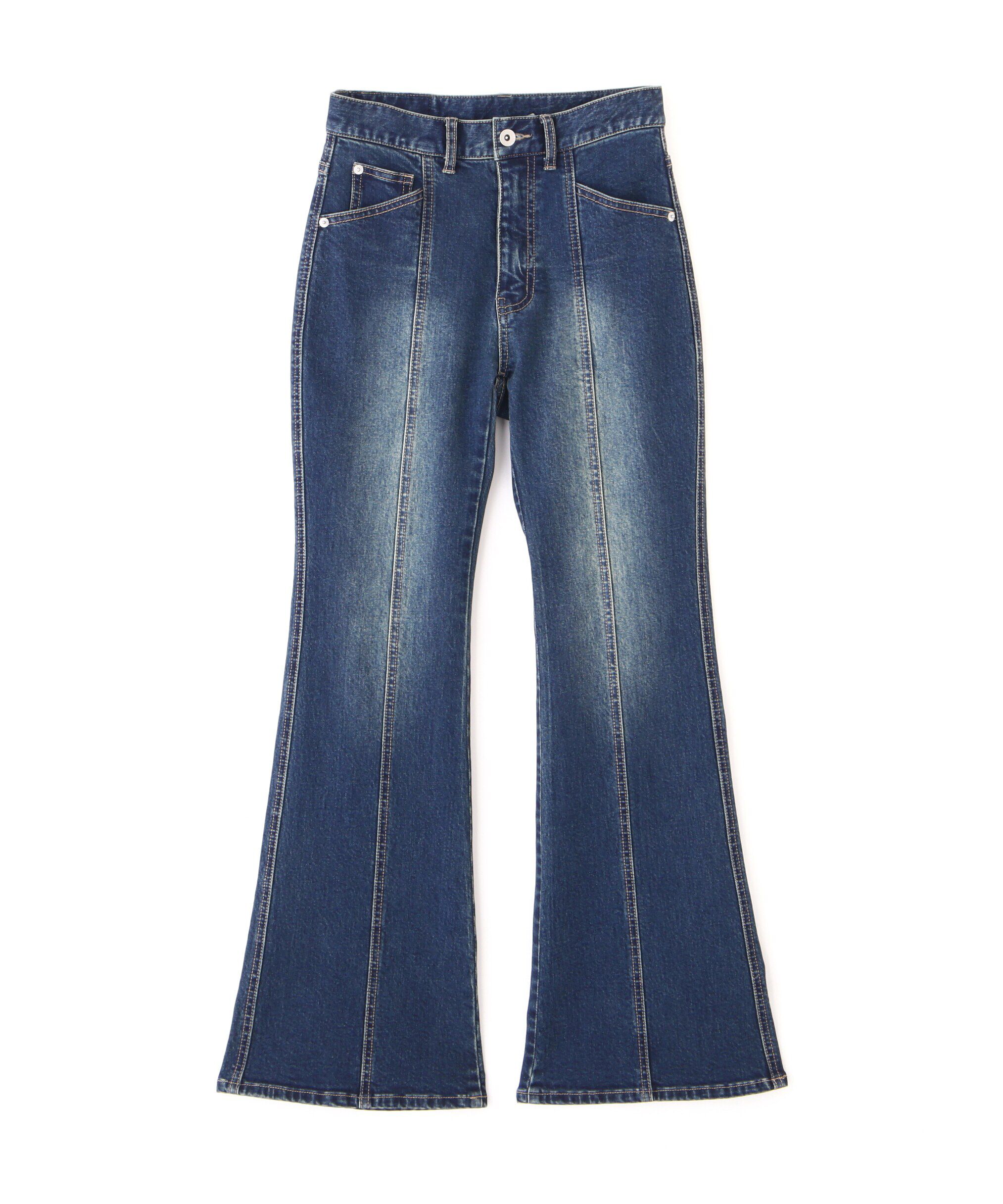  「[低身長サイズ/Sシリーズ]フロントシームフレアストレッチデニムパンツ」|その他|