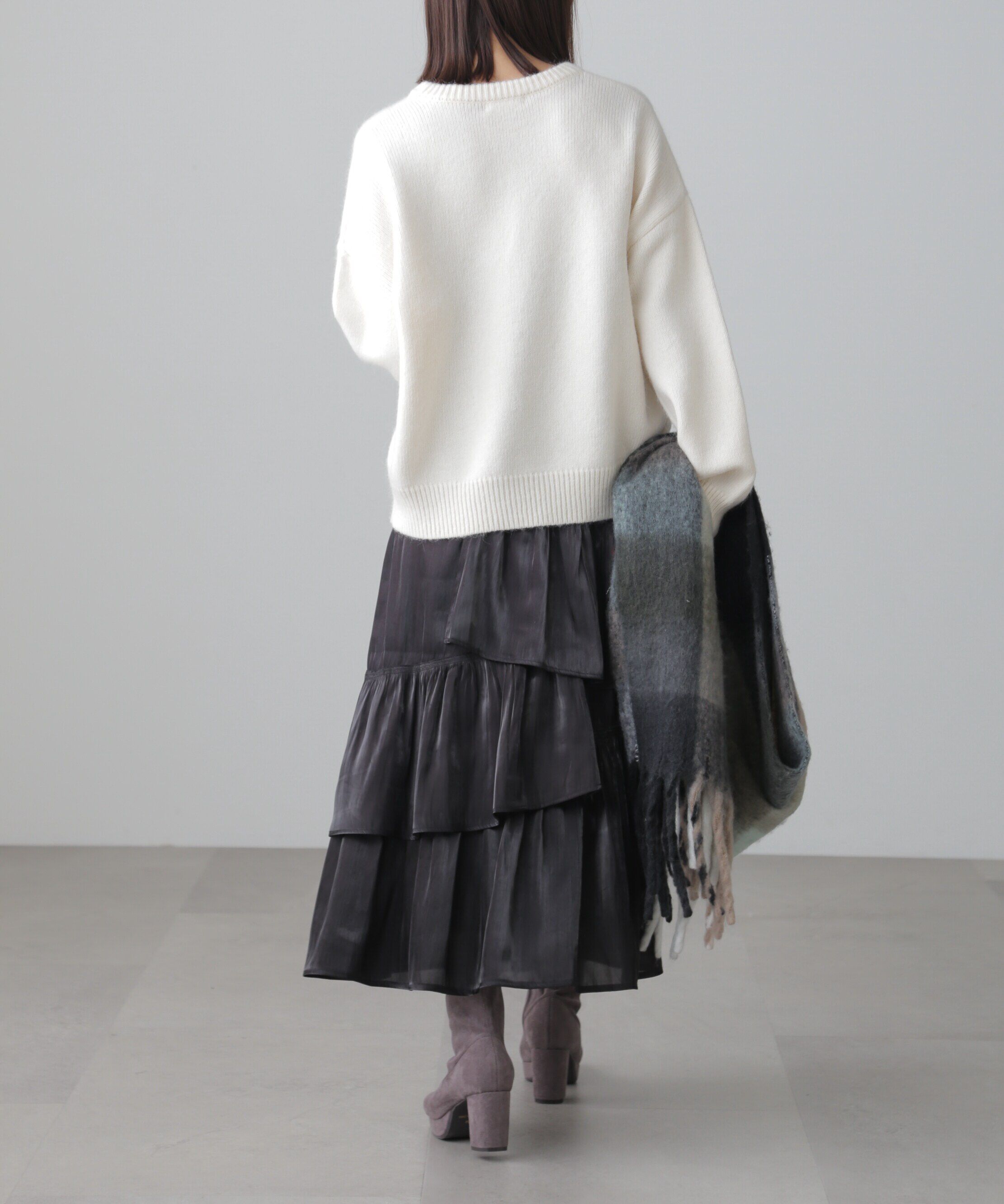  「アシメシャーリングティアードスカート」|スカート|
