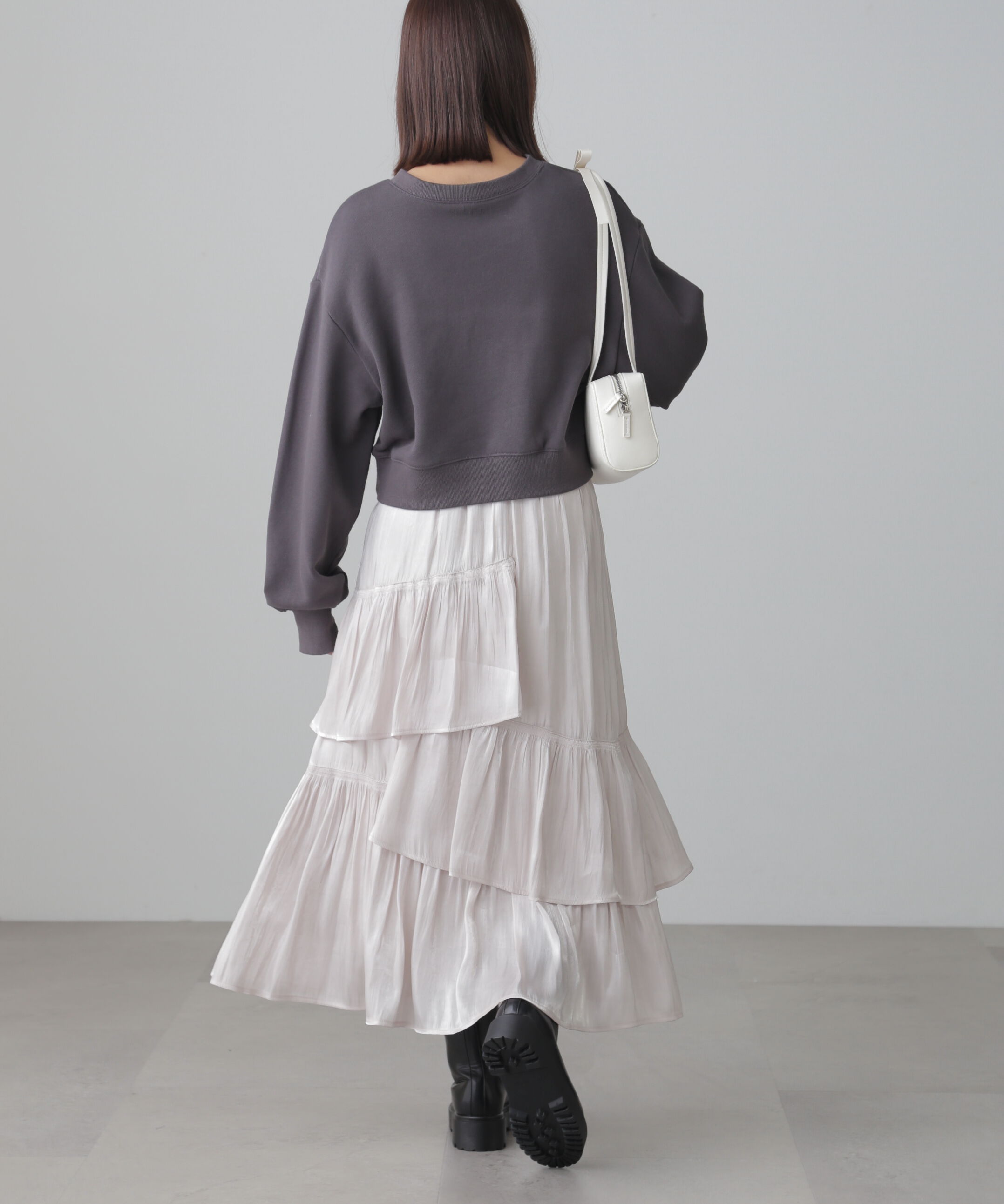  「アシメシャーリングティアードスカート」|スカート|