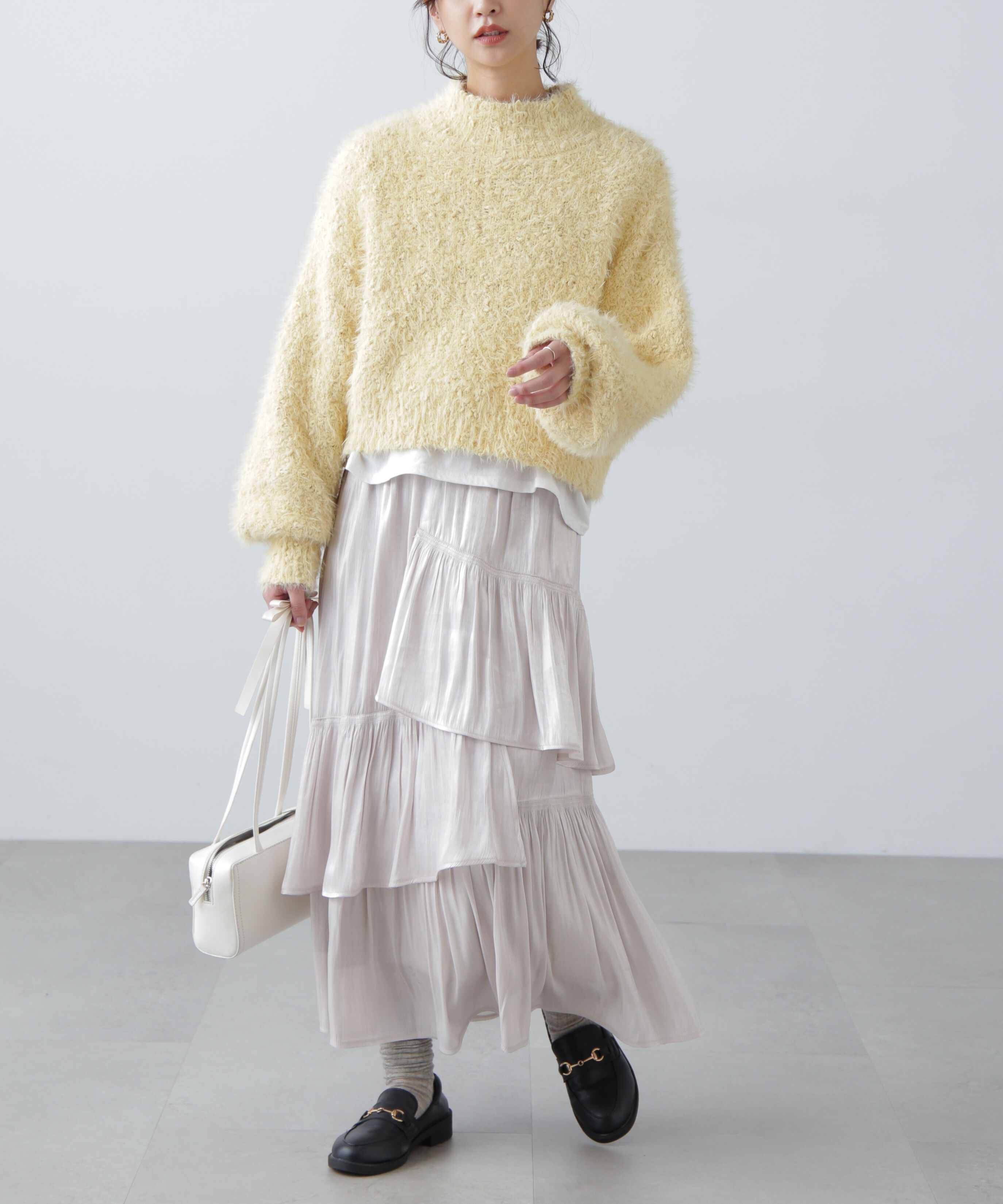  「アシメシャーリングティアードスカート」|スカート|