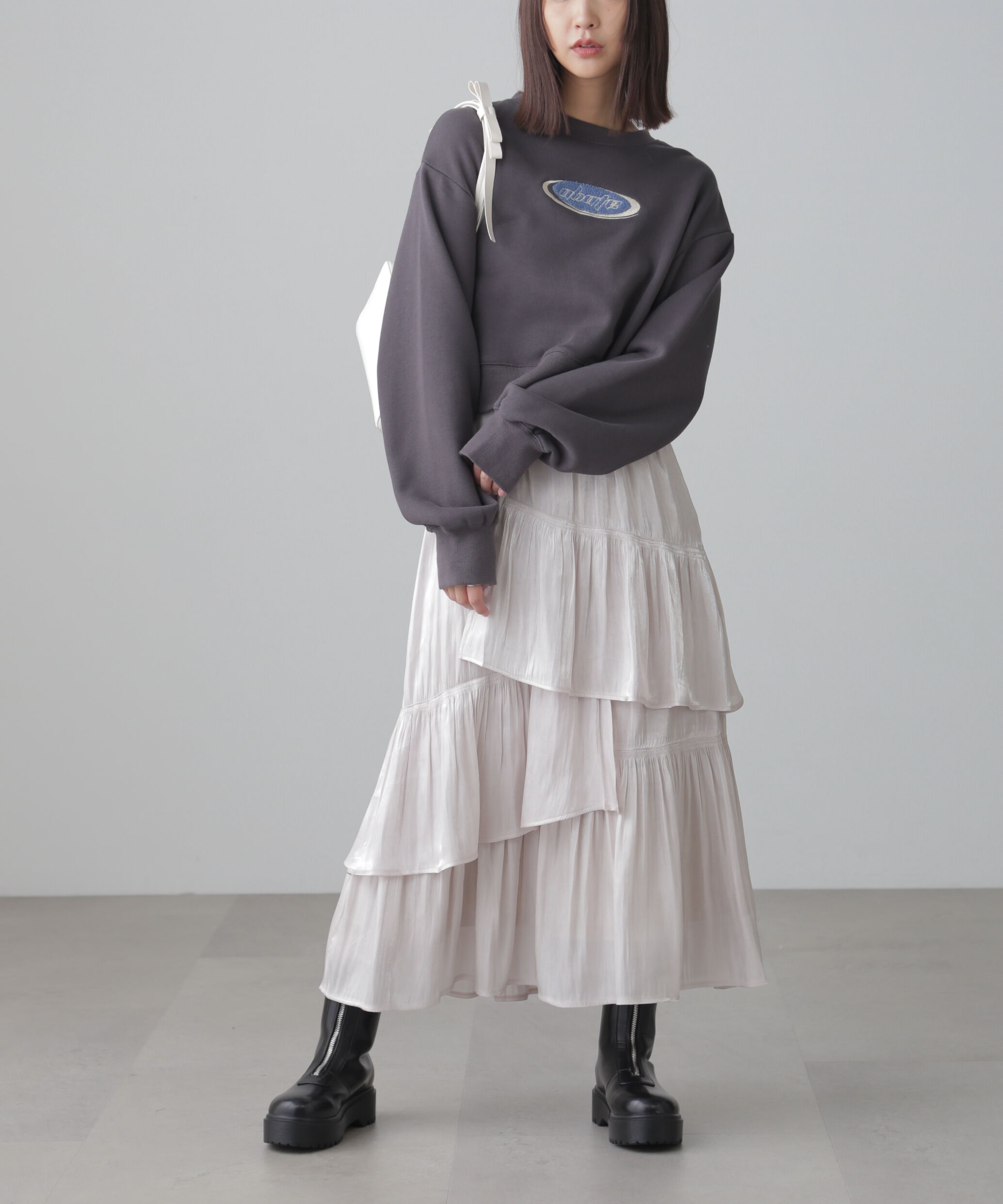  「アシメシャーリングティアードスカート」|スカート|