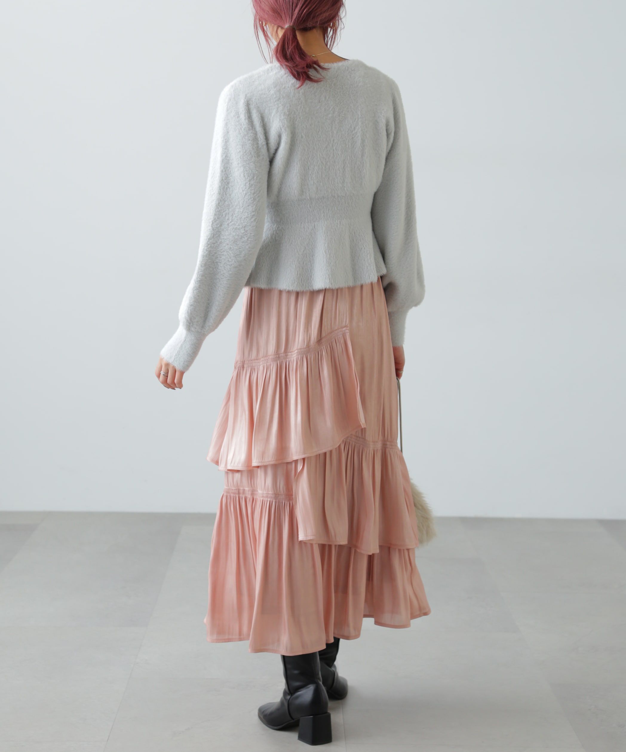  「アシメシャーリングティアードスカート」|スカート|