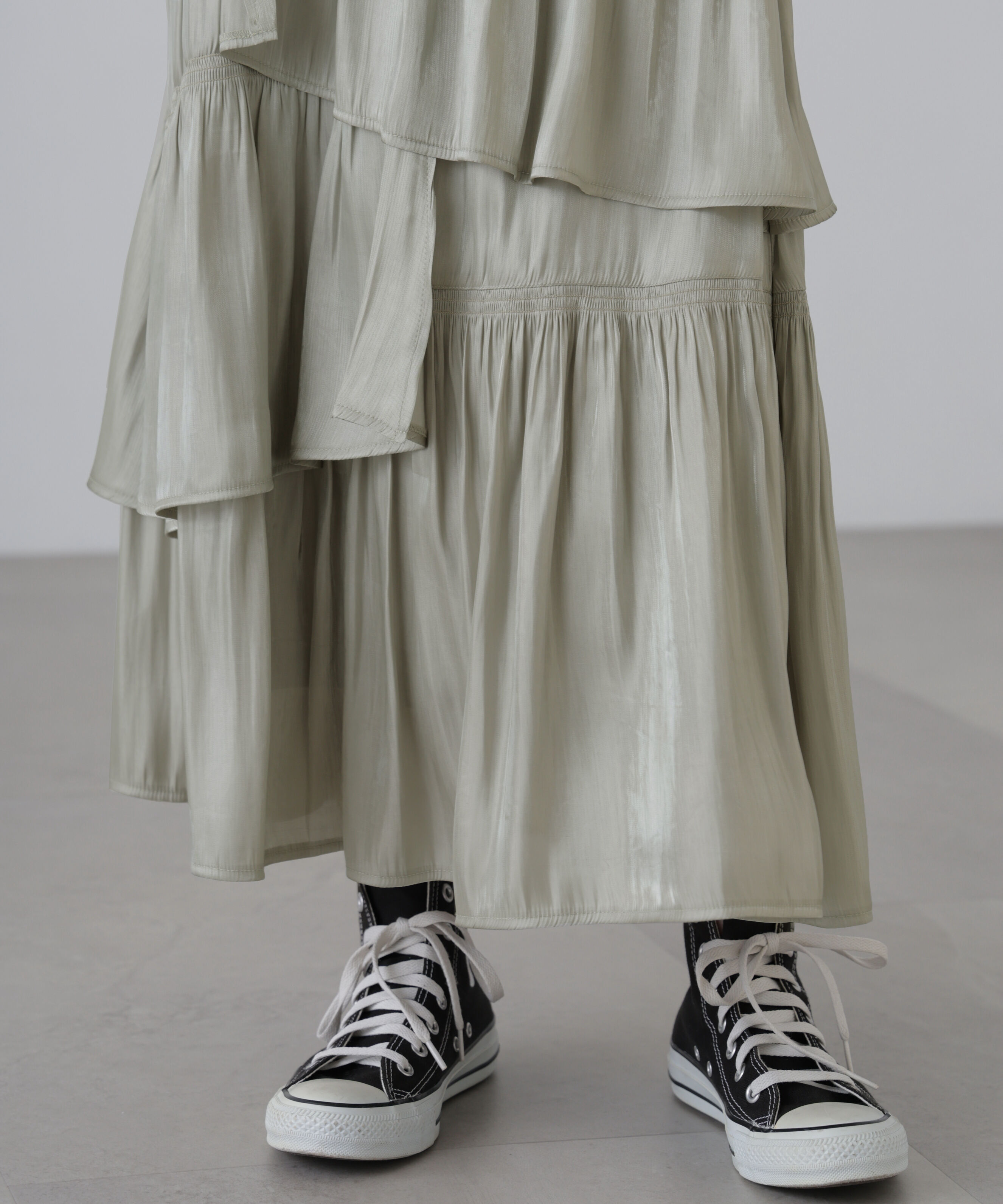  「アシメシャーリングティアードスカート」|スカート|
