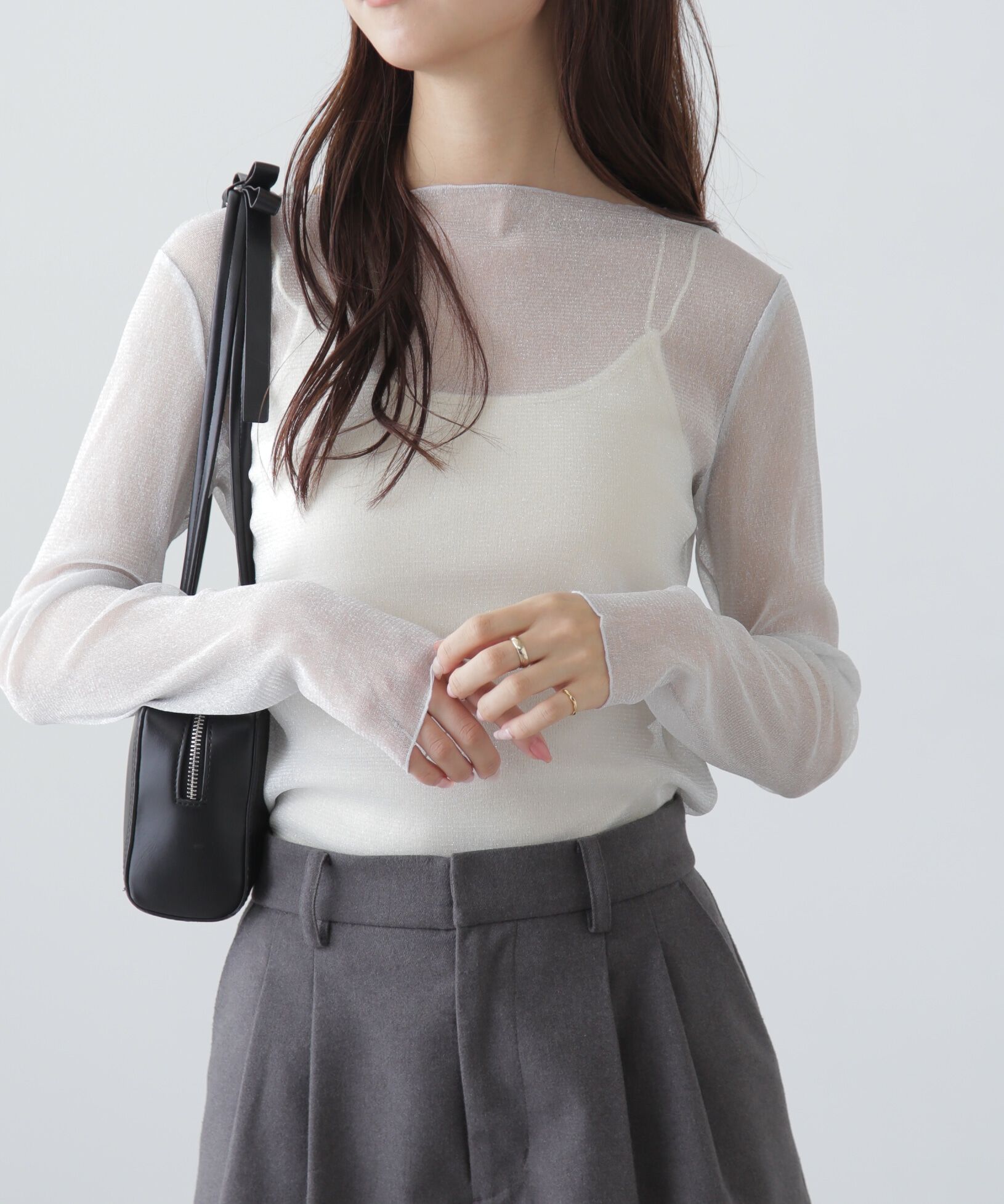  「ラメシアーボートネックカットソー」|Tシャツ・カットソー|