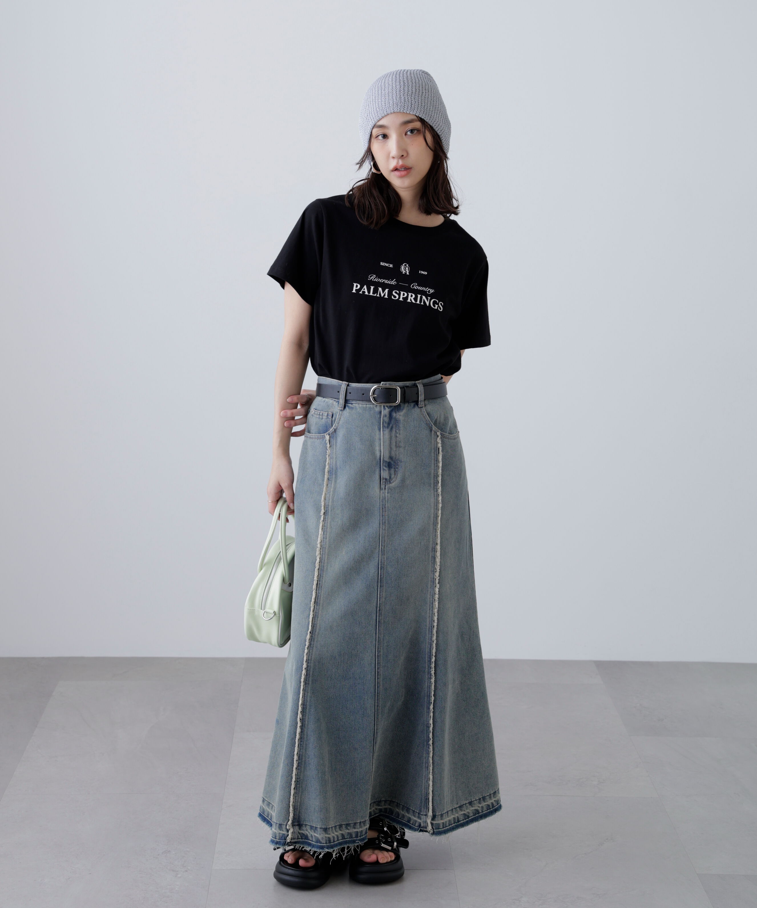  「パネルフリンジマーメイドデニムスカート」|スカート|