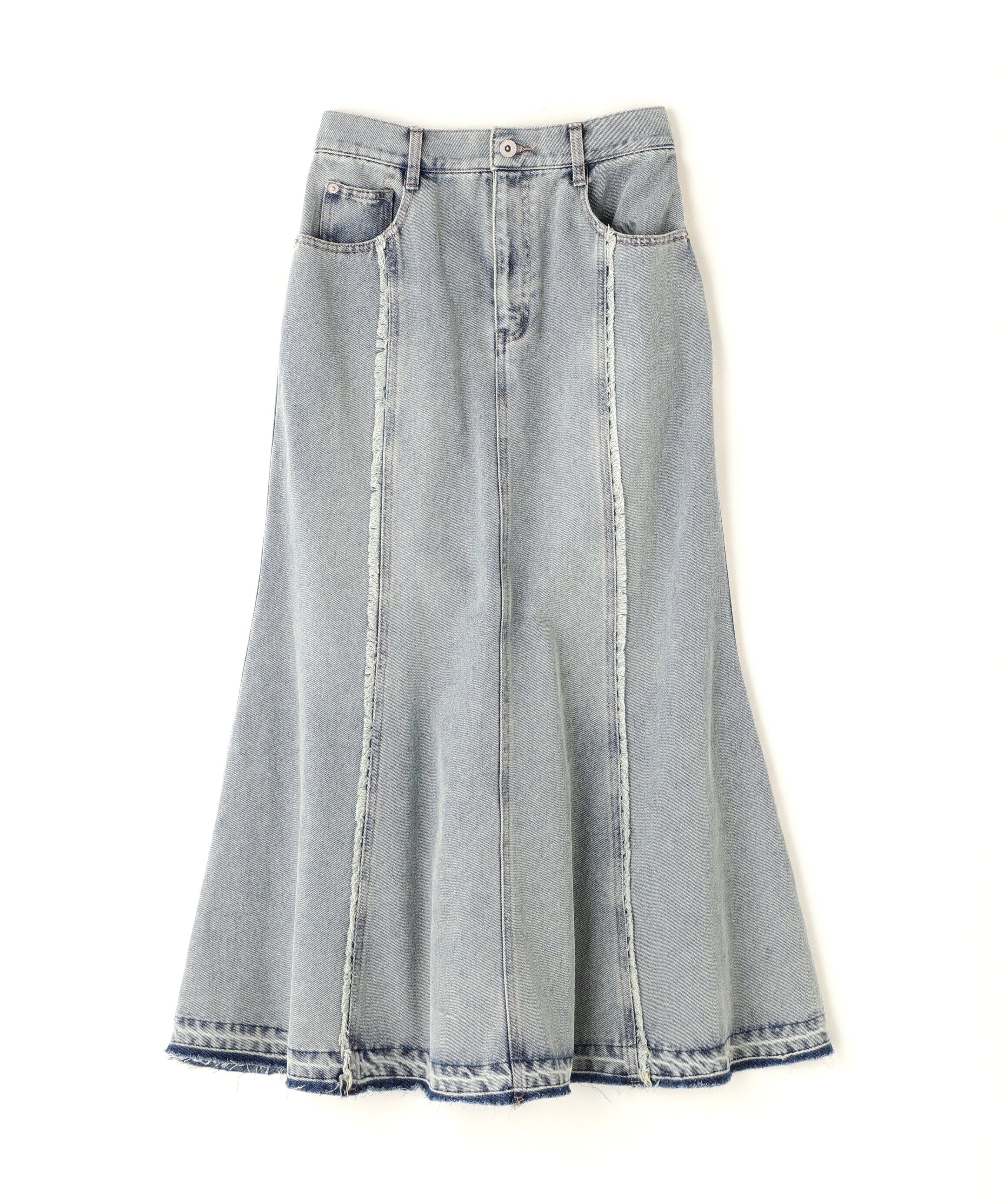  「パネルフリンジマーメイドデニムスカート」|スカート|