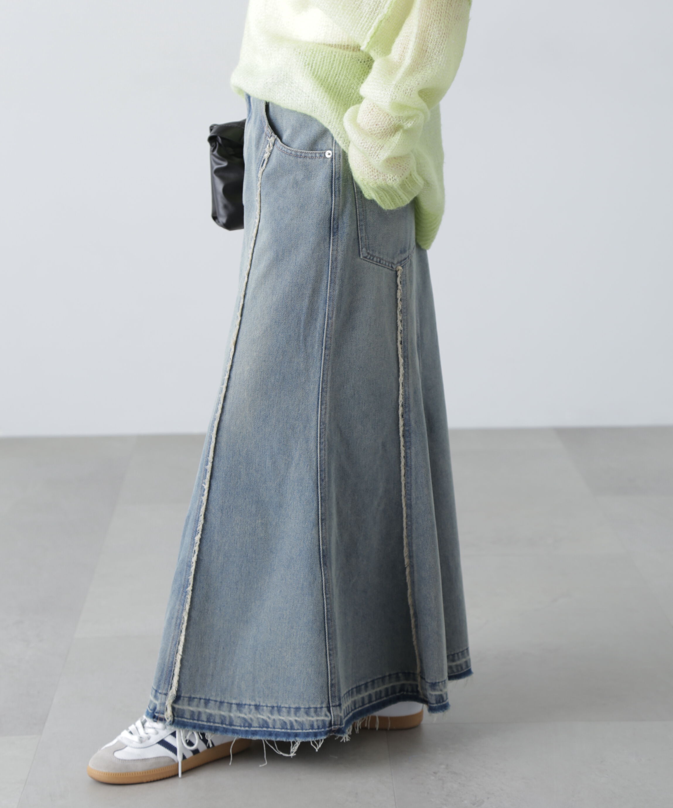  「パネルフリンジマーメイドデニムスカート」|スカート|
