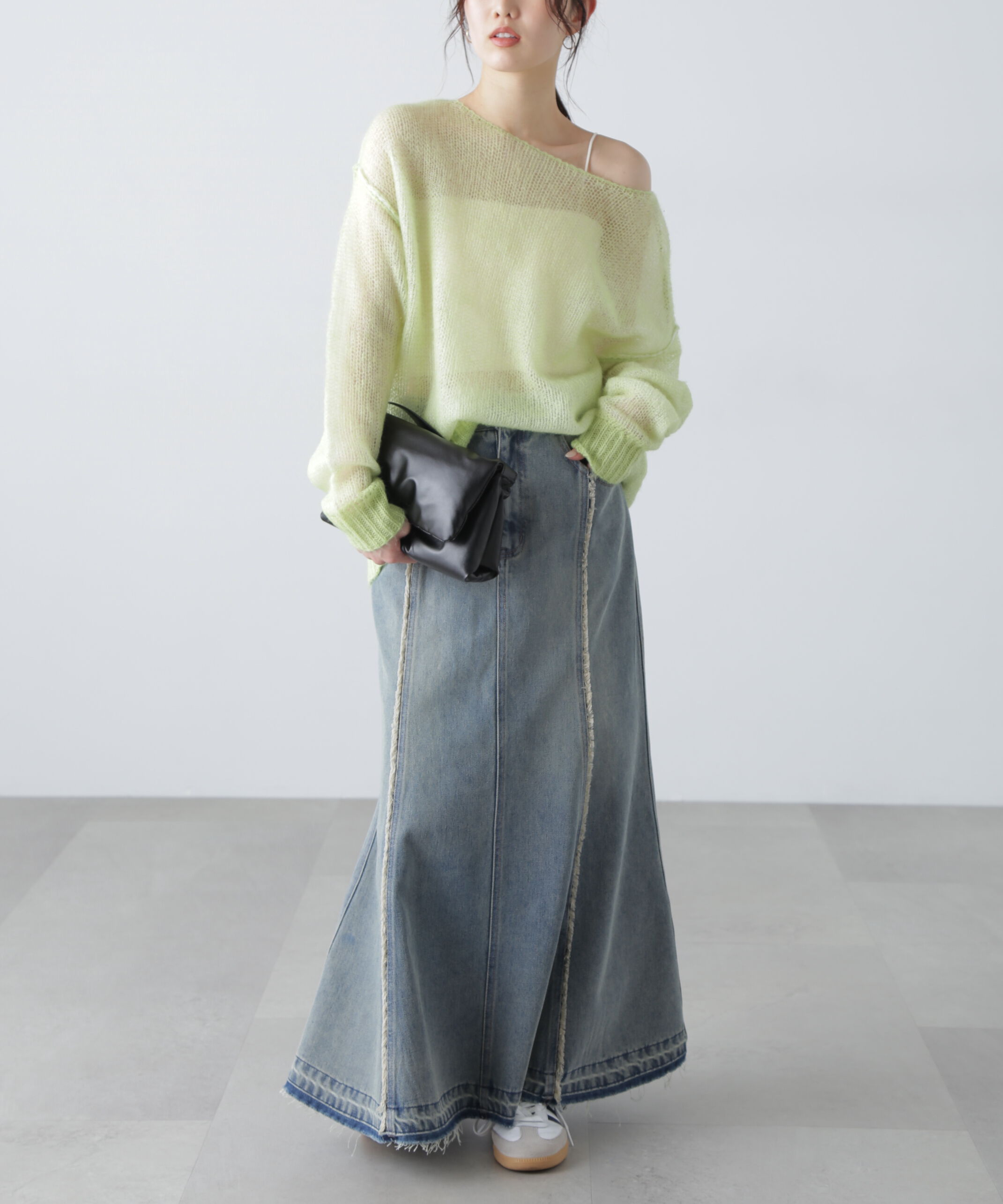  「パネルフリンジマーメイドデニムスカート」|スカート|