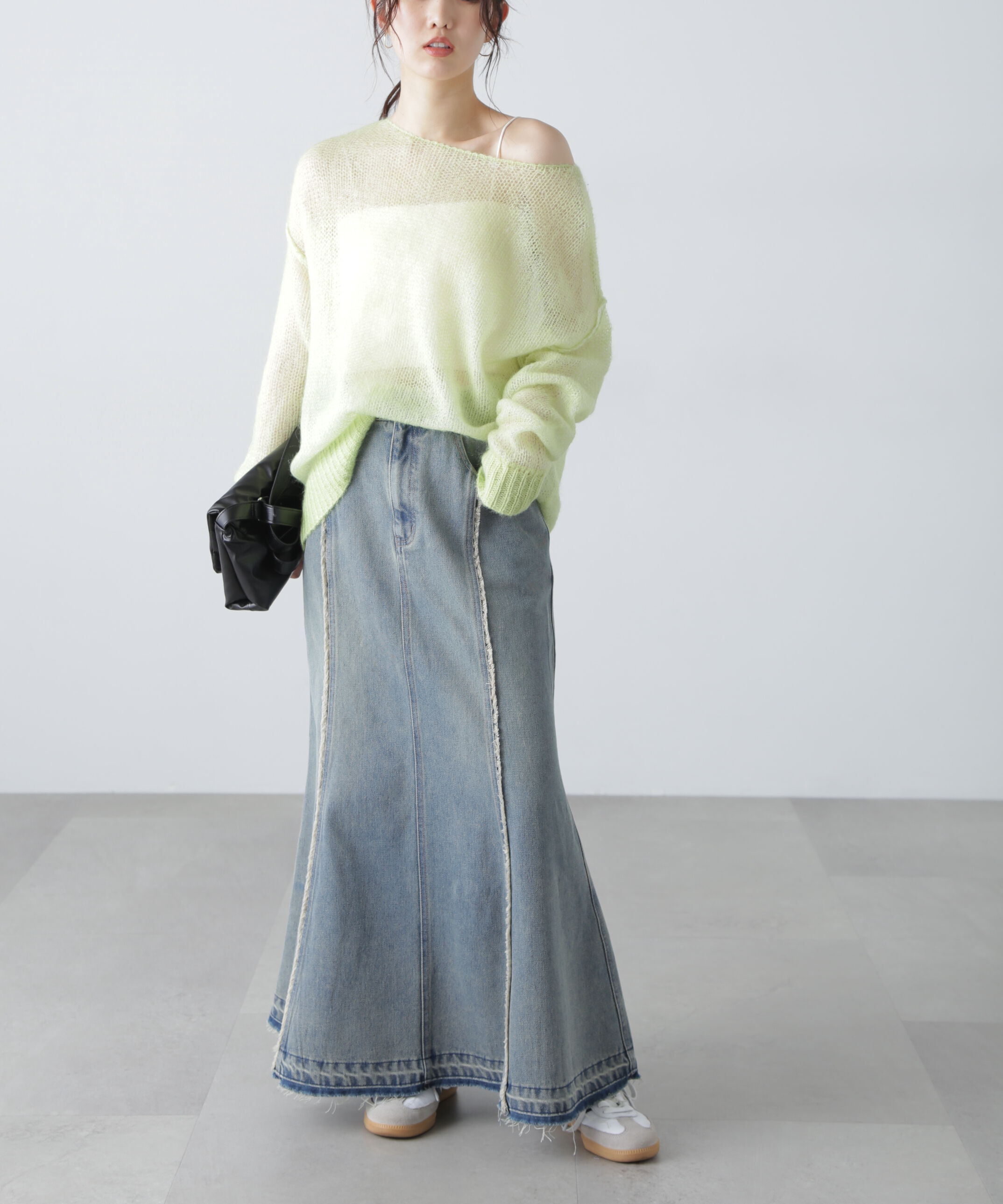  「パネルフリンジマーメイドデニムスカート」|スカート|