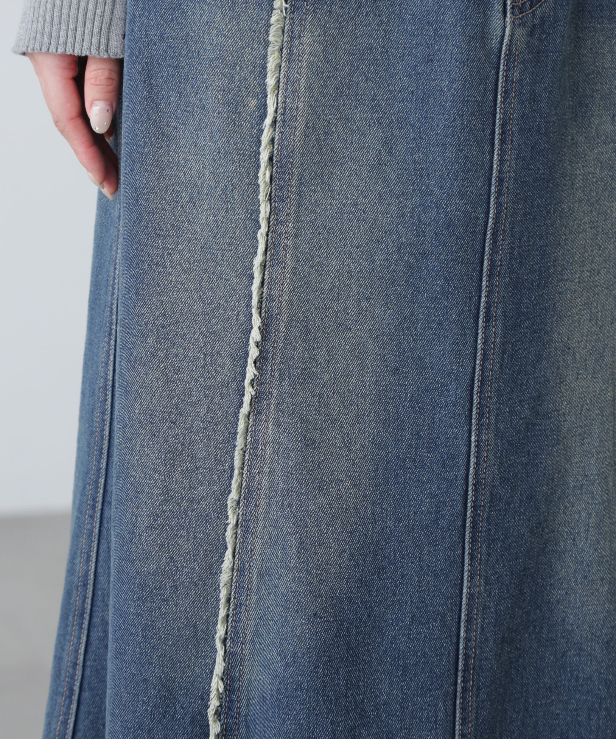  「パネルフリンジマーメイドデニムスカート」|スカート|