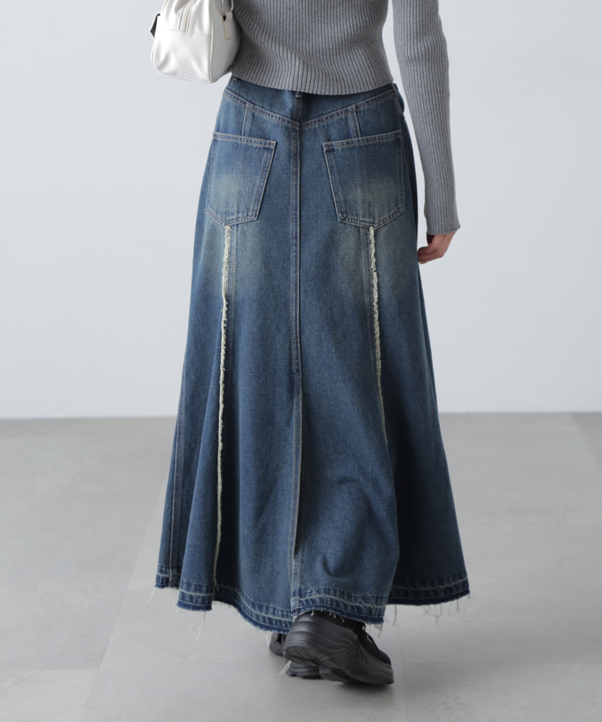  「パネルフリンジマーメイドデニムスカート」|スカート|