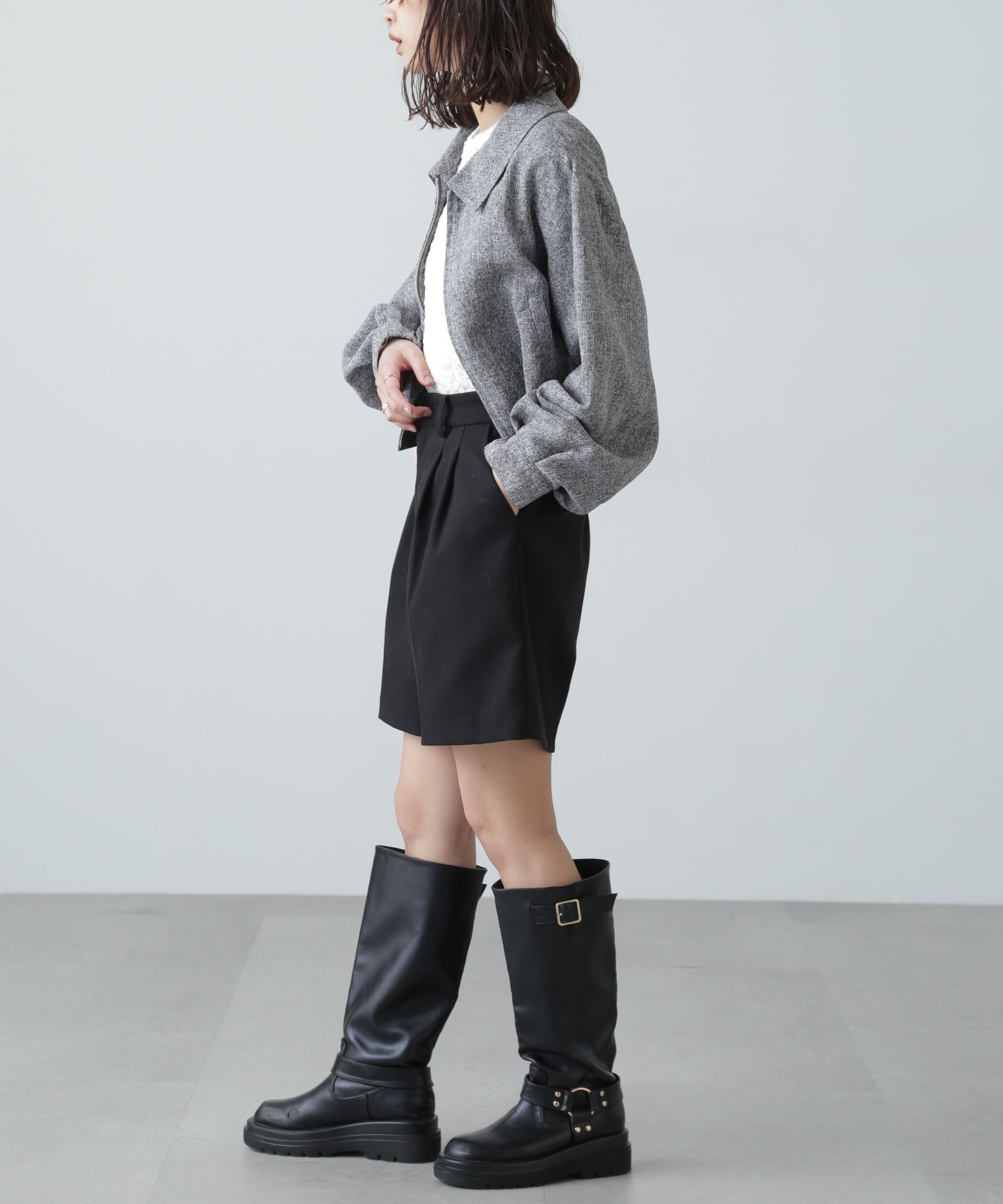  「ツイードジップブルゾン」|ブルゾン・スタジャン|