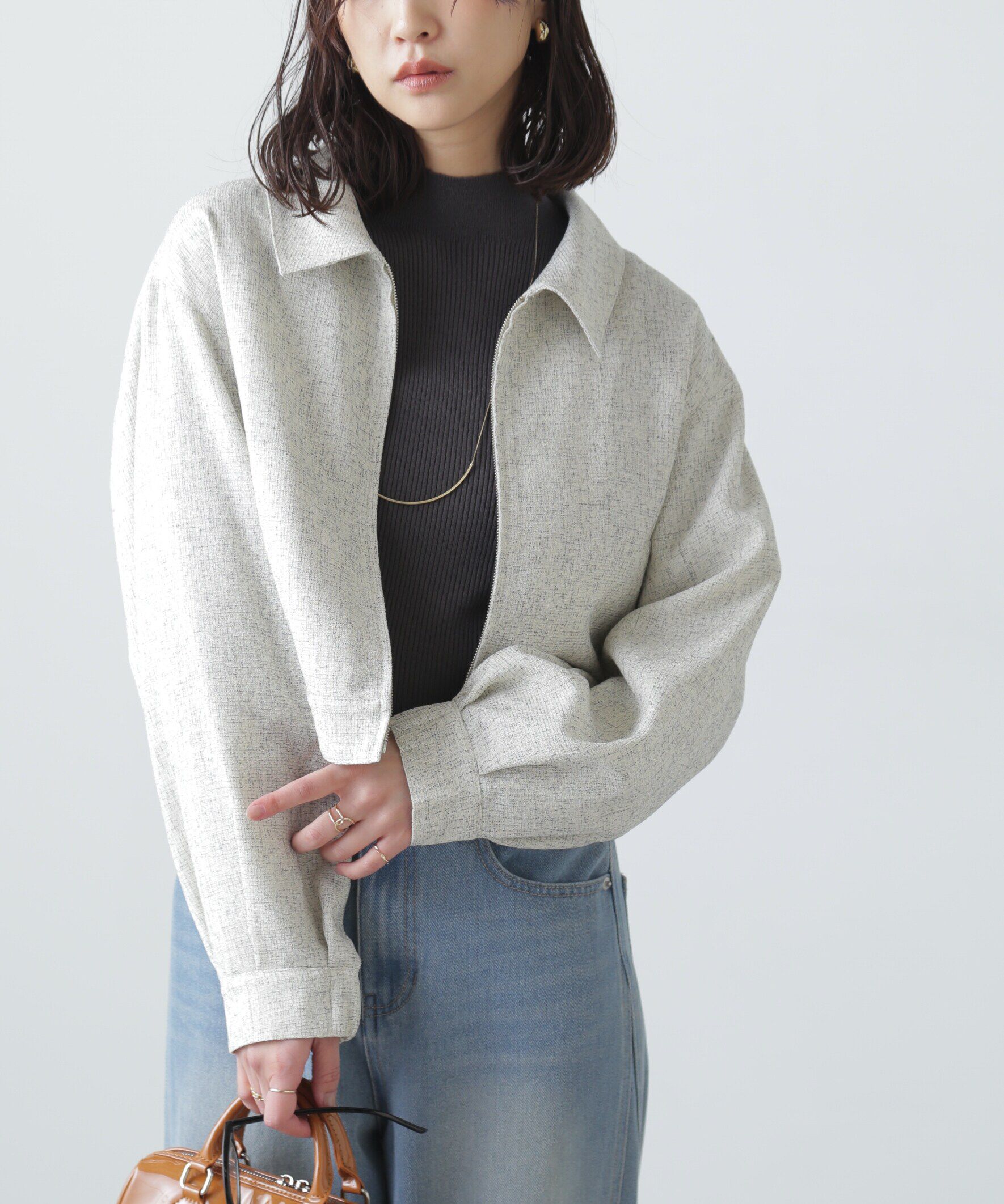  「ツイードジップブルゾン」|ブルゾン・スタジャン|