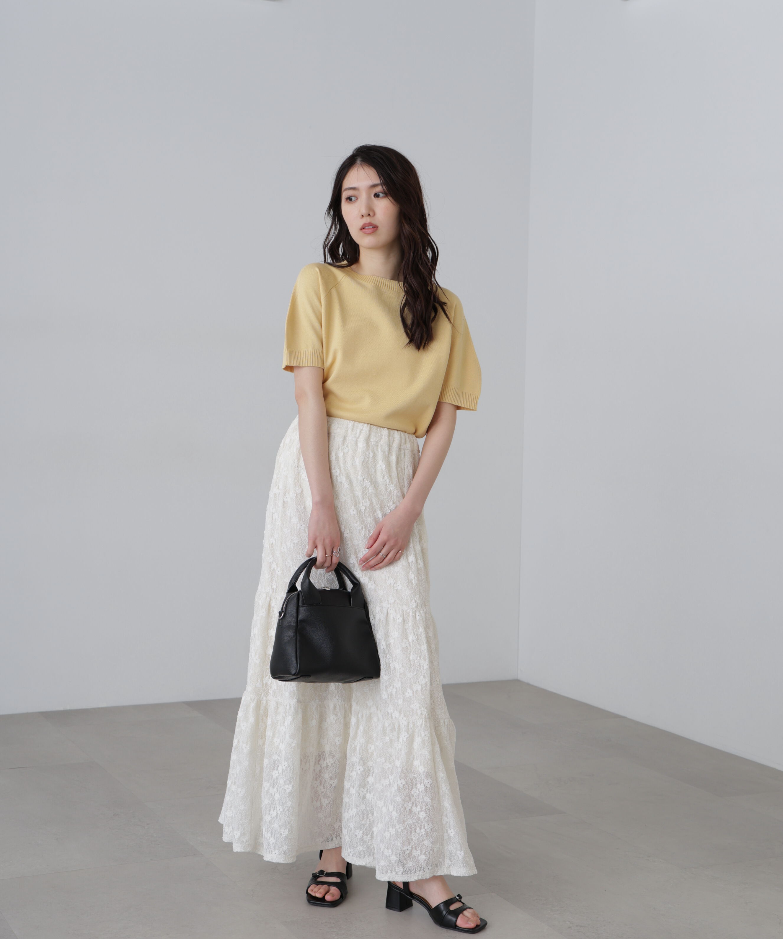  「〈洗える〉マシンウォッシャブルパフスリーブ半袖ニット」|ニット・セーター|