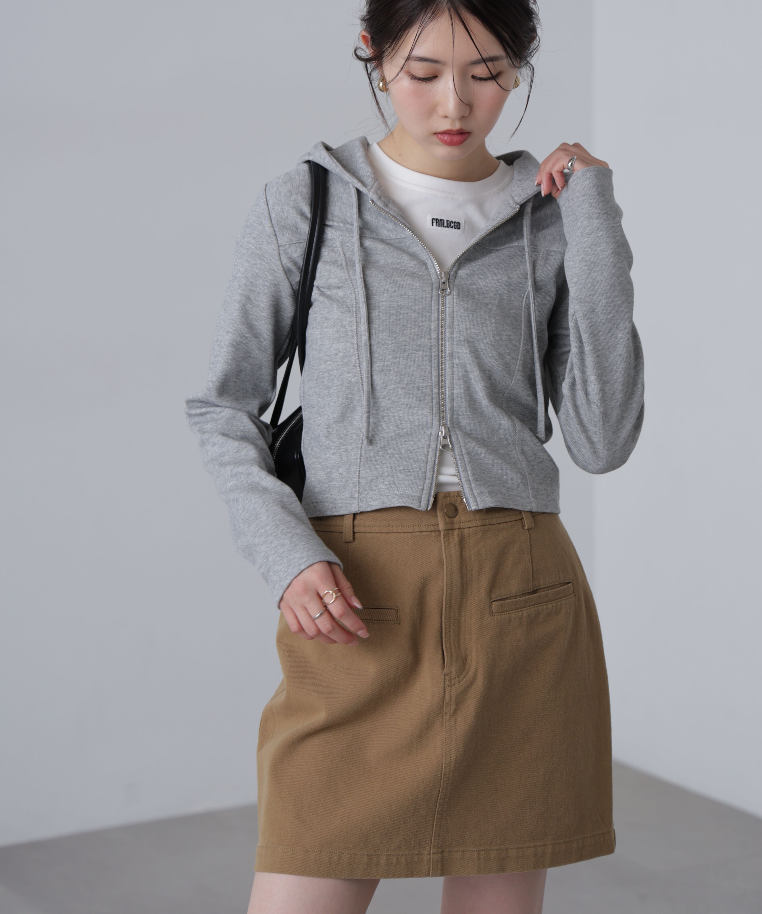  「フィットジップパーカー」|Tシャツ・カットソー|グレー