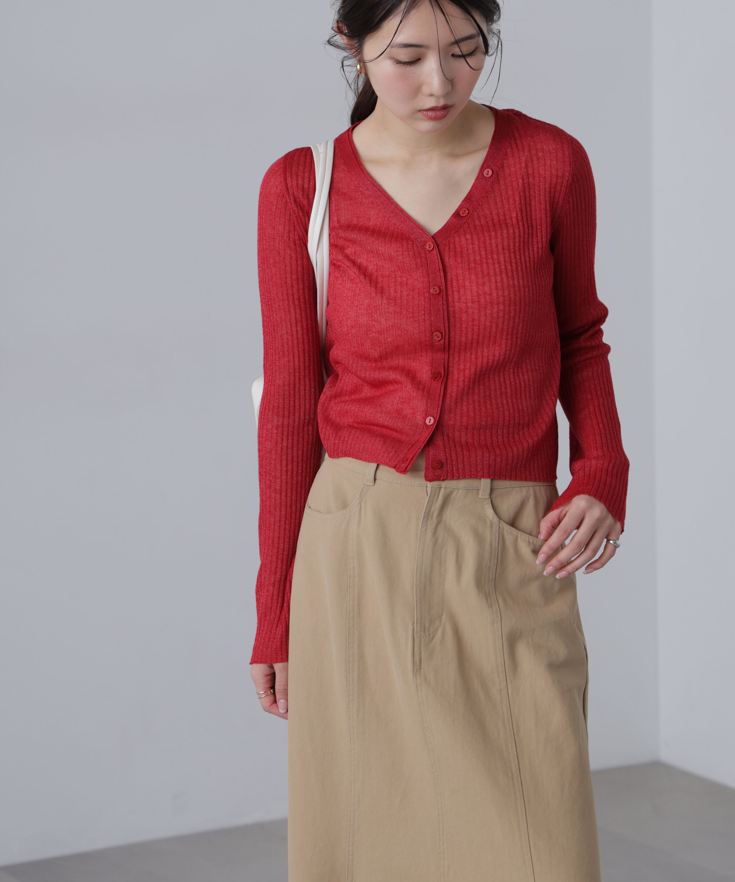  「シアーリブニットカーディガン」|ニット・セーター|