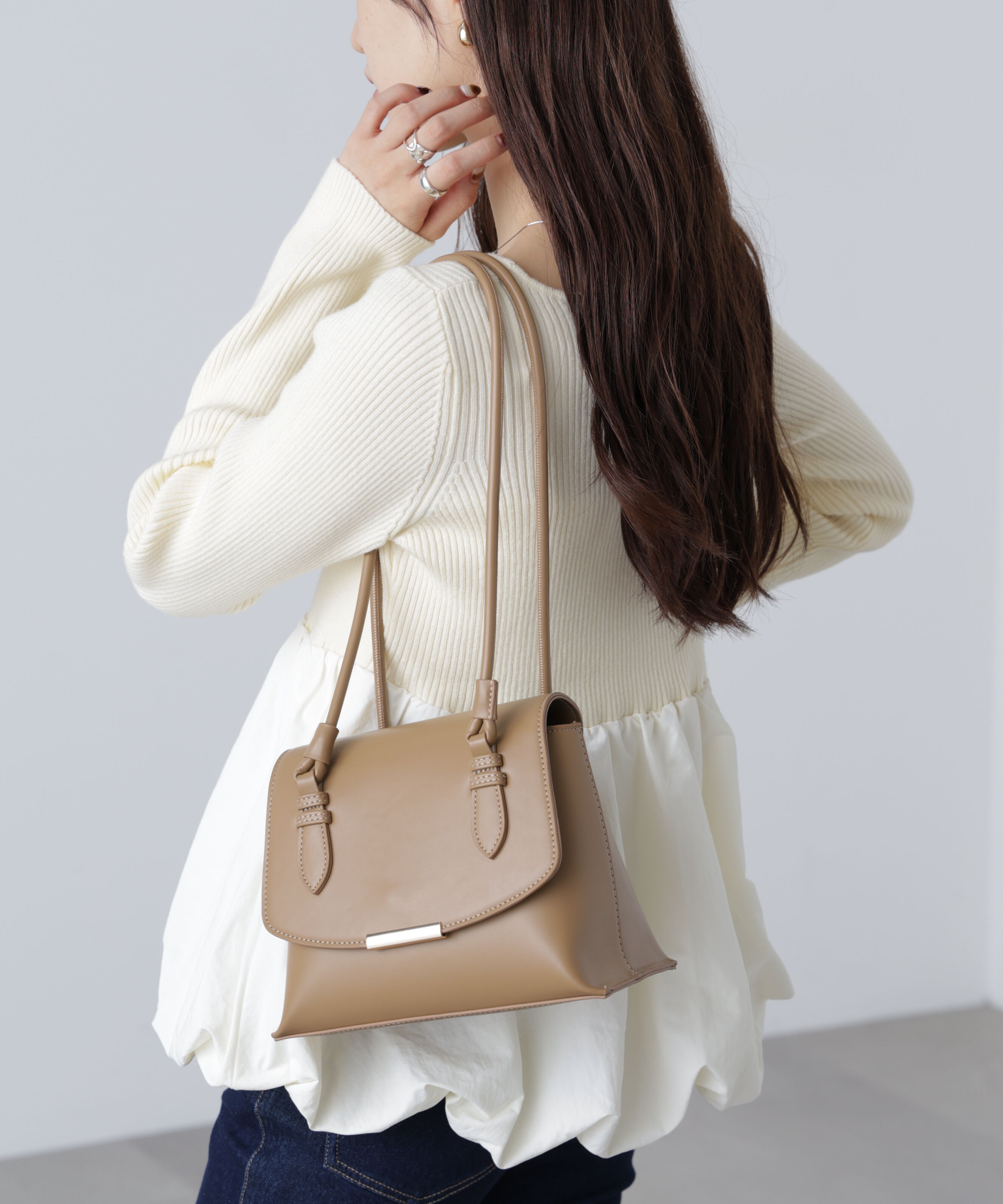  「ロングショルダーバッグ」|その他|ベージュ