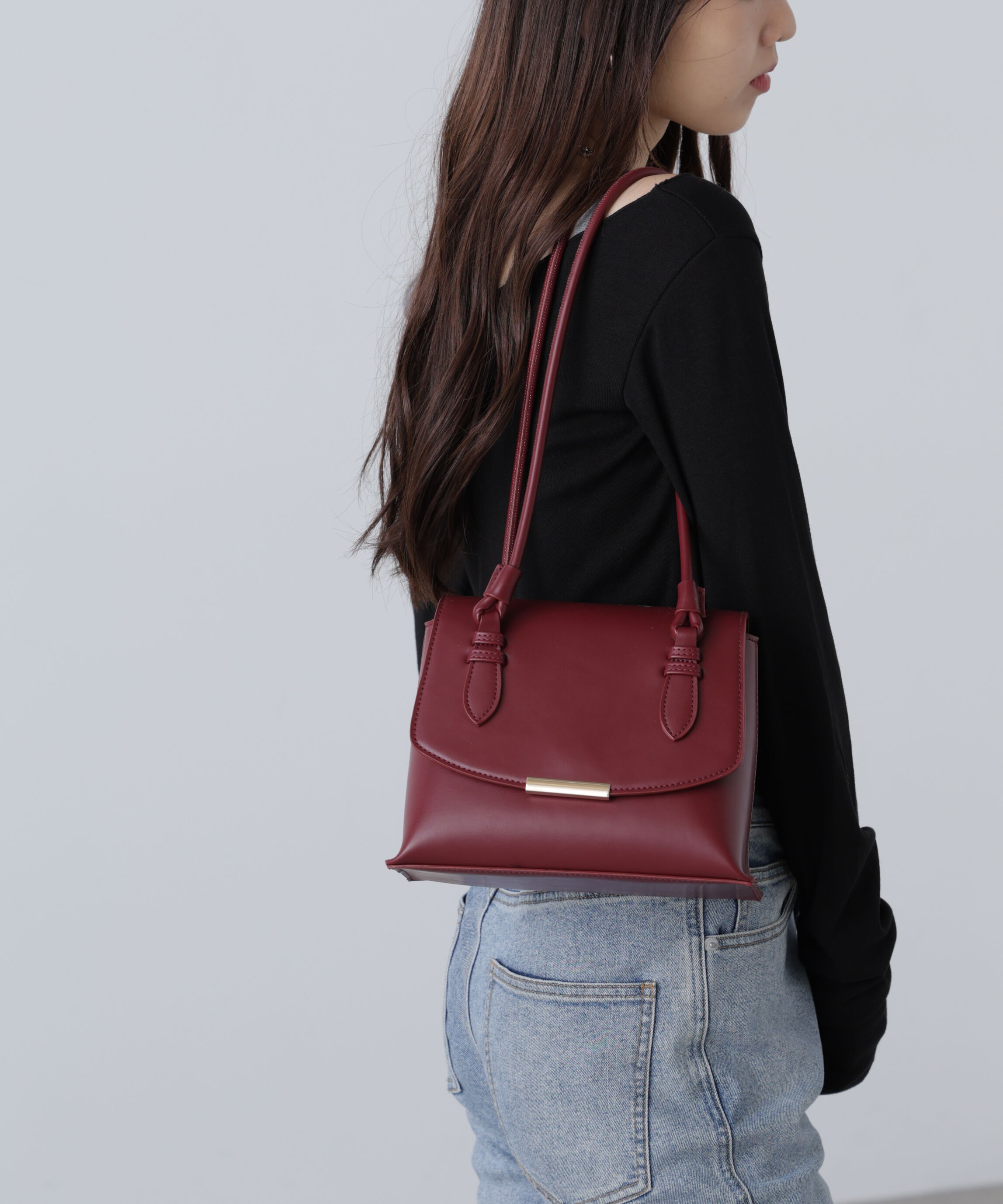  「ロングショルダーバッグ」|その他|ボルドー